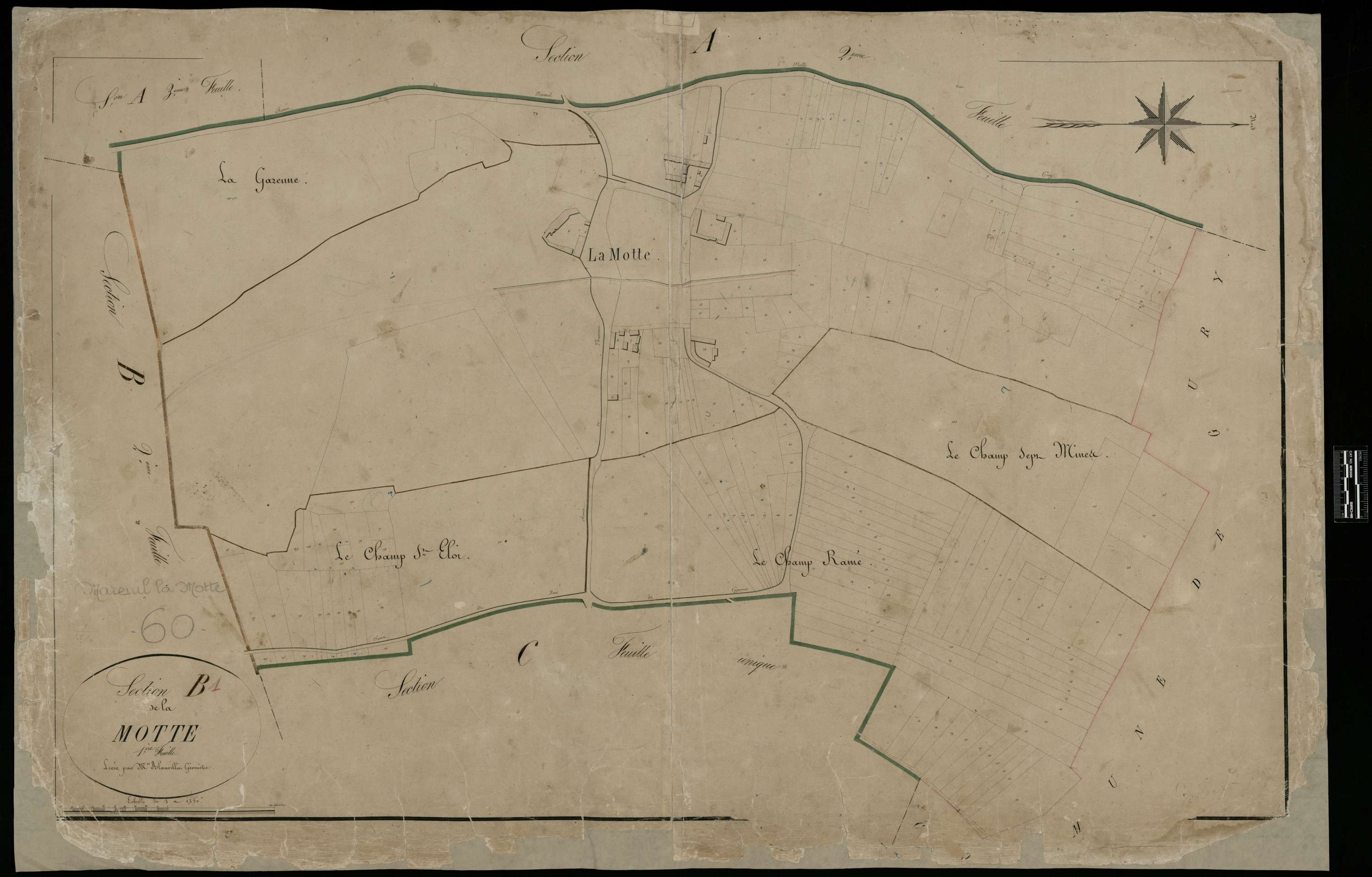Mareuil-la-Motte - Cadastre napoléonien, section B1