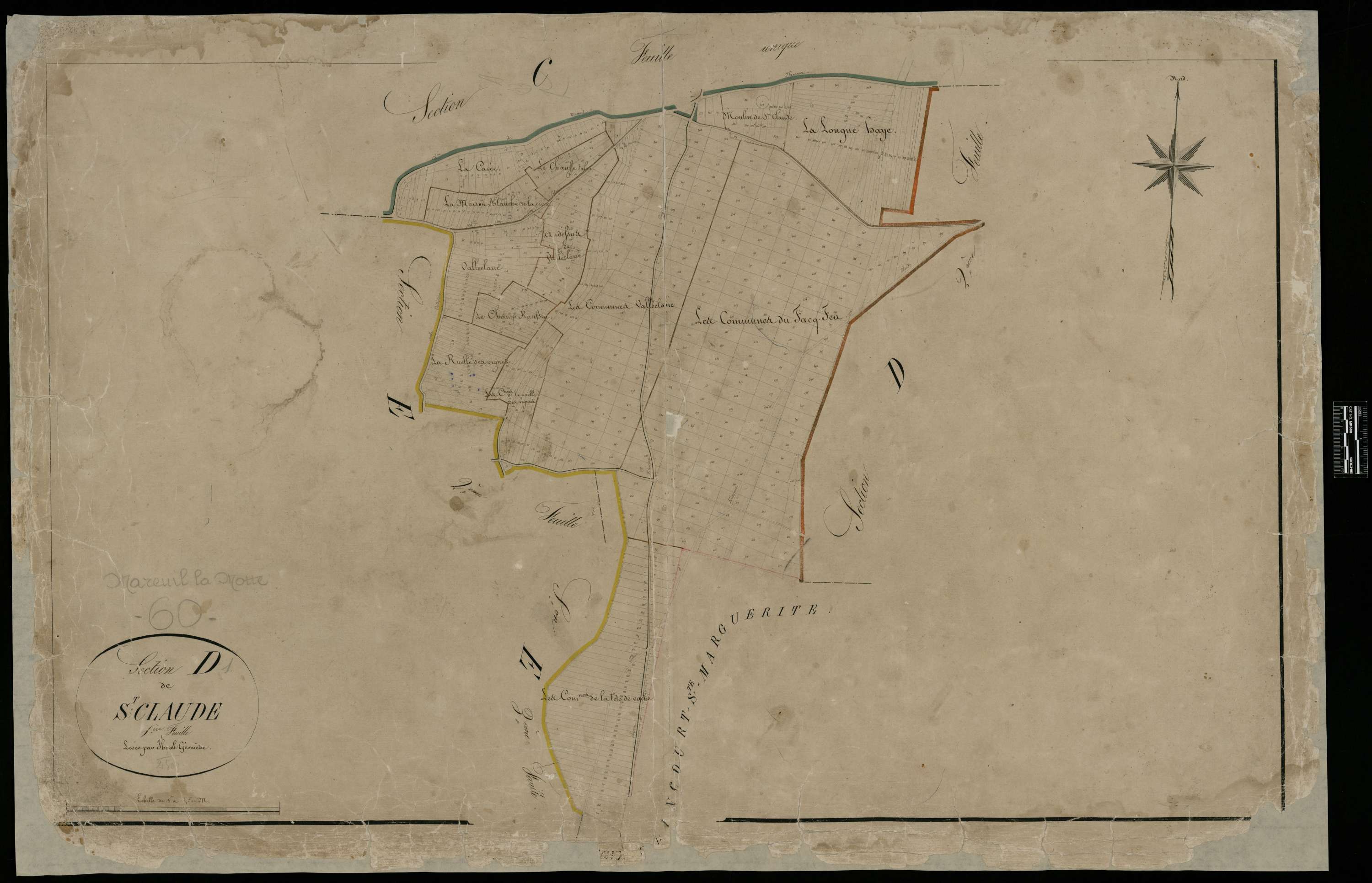 Mareuil-la-Motte - Cadastre napoléonien, section D1