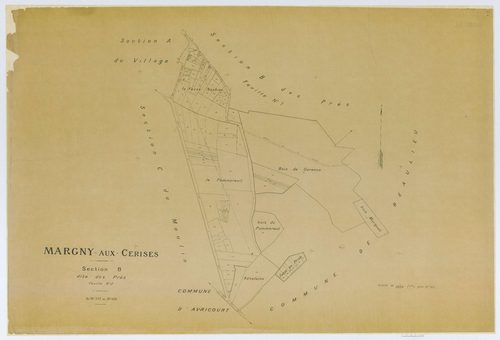 Margny-aux-Cerises - Cadastre napoléonien (copie), section B2, copie calque