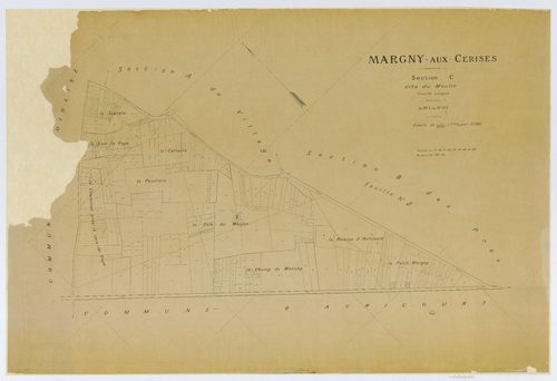 Margny-aux-Cerises - Cadastre napoléonien (copie), section C, feuille unique, copie calque