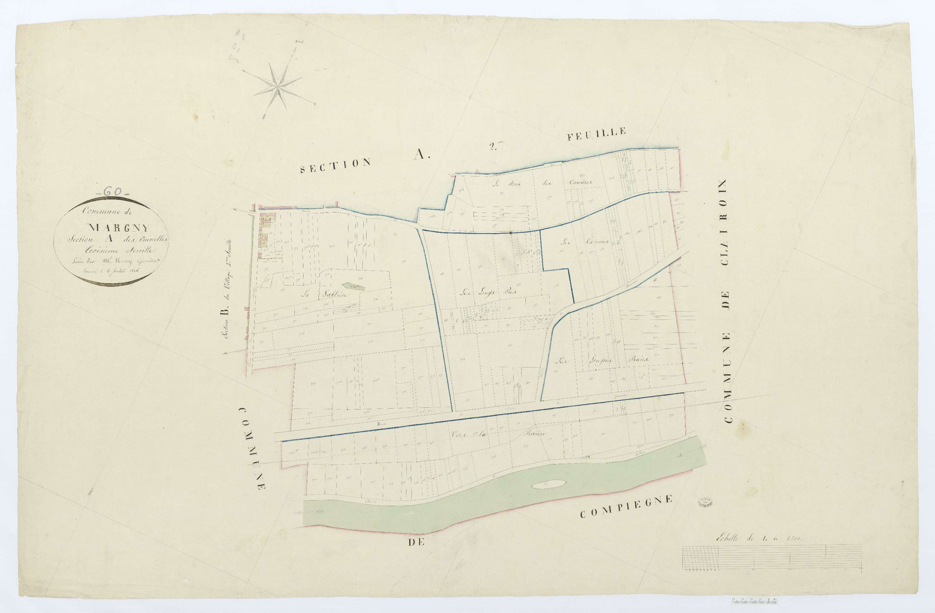 Margny-lès-Compiègne - Cadastre napoléonien, section A3