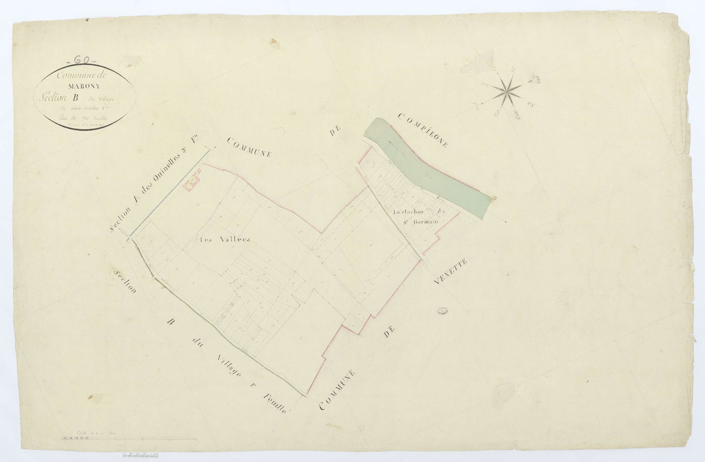Margny-lès-Compiègne - Cadastre napoléonien, section B2