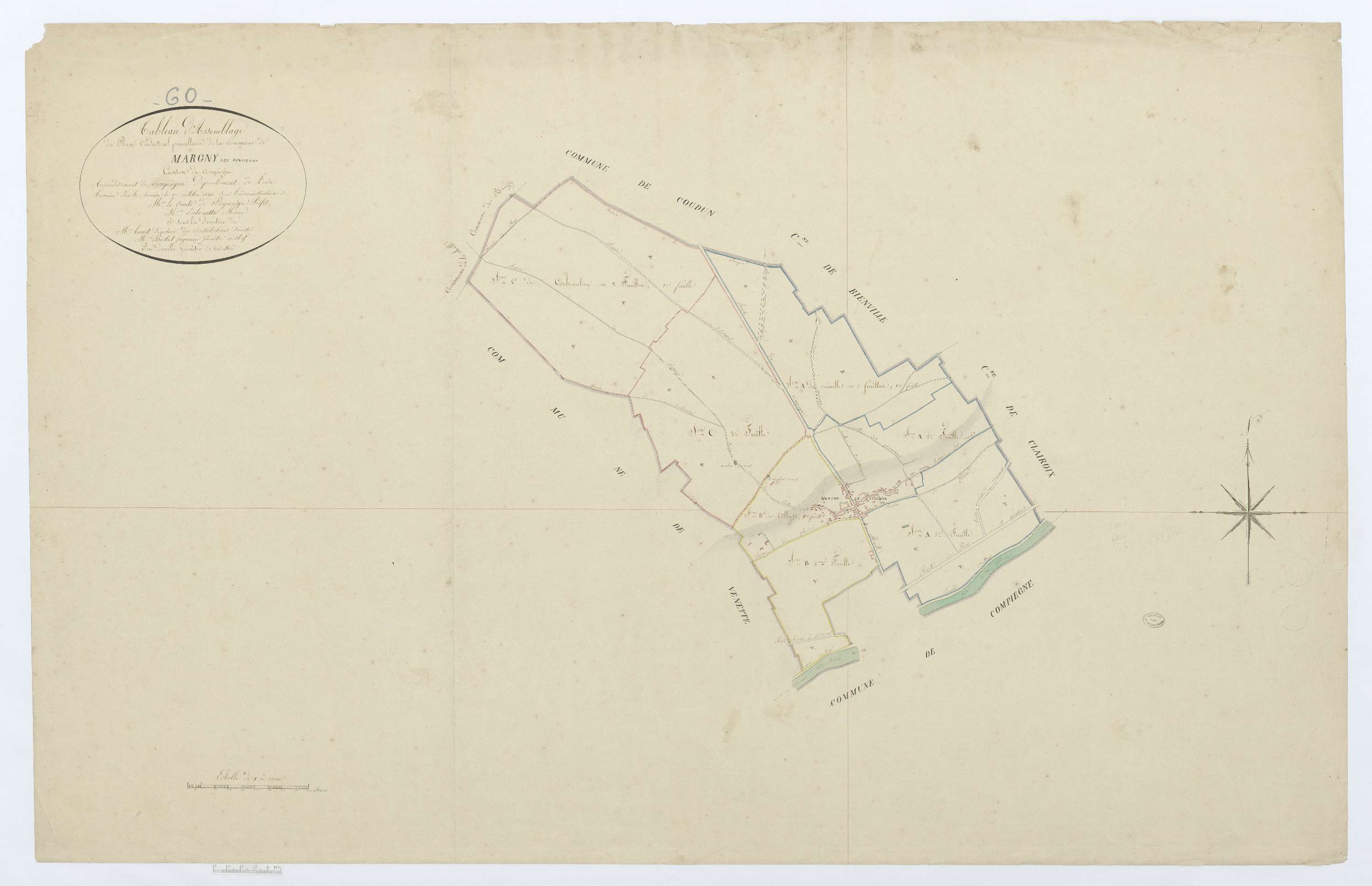 Margny-lès-Compiègne - Cadastre napoléonien, tableau d'assemblage