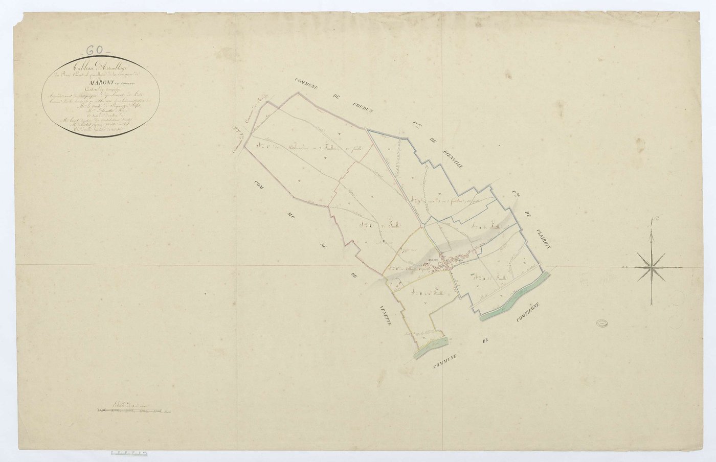 Margny-lès-Compiègne - Cadastre napoléonien, tableau d'assemblage