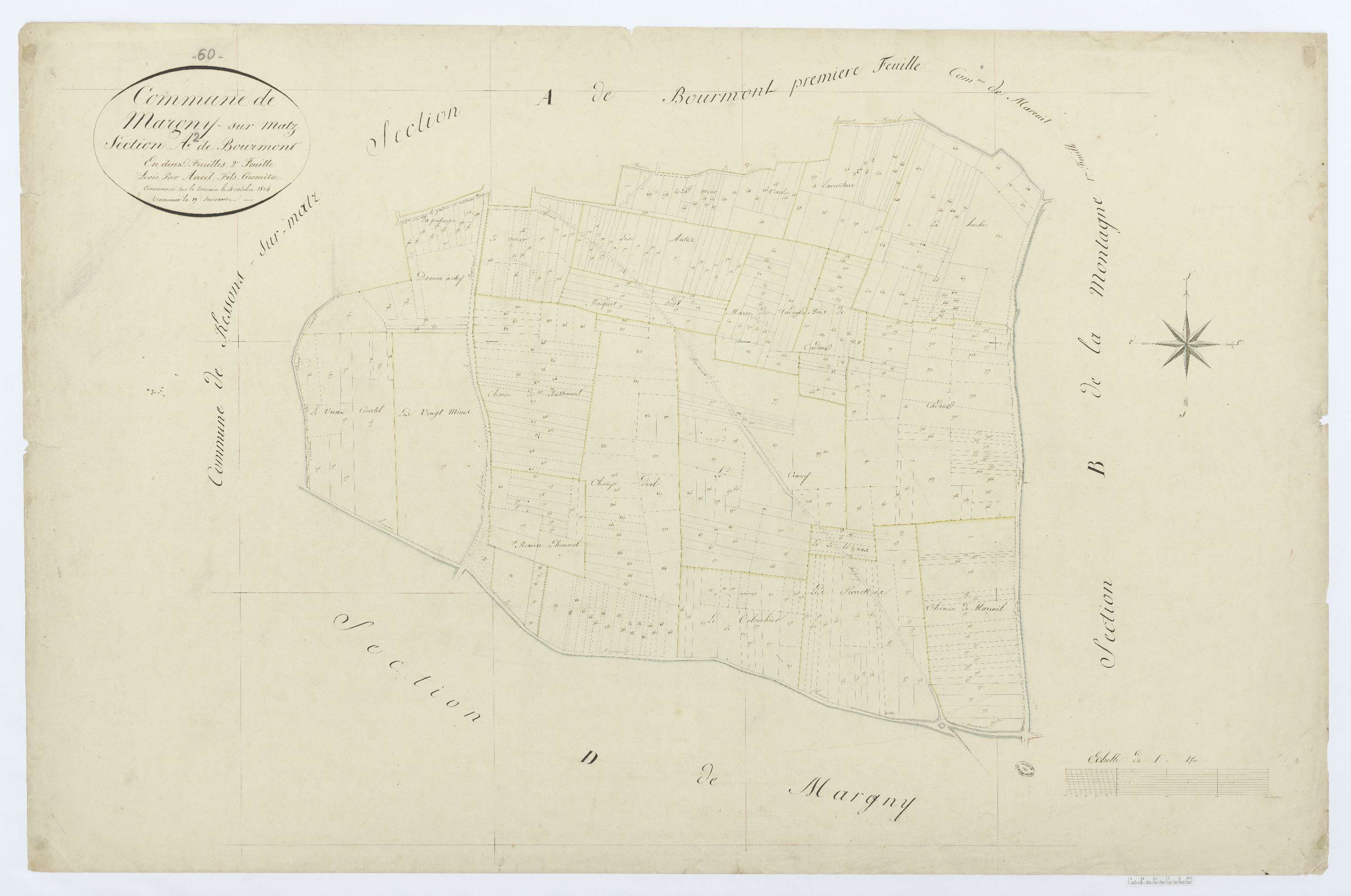 Margny-sur-Matz - Cadastre napoléonien, section A2