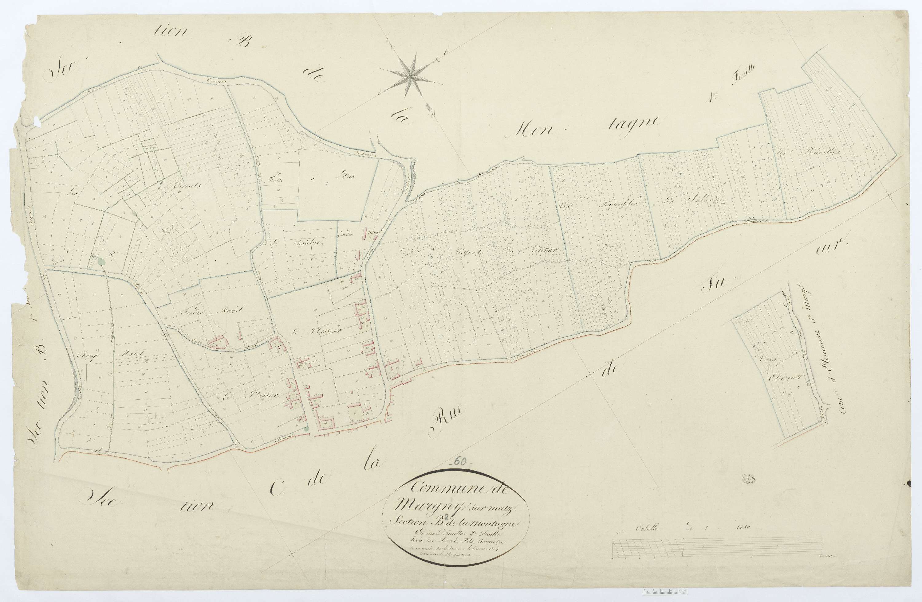 Margny-sur-Matz - Cadastre napoléonien, section B2