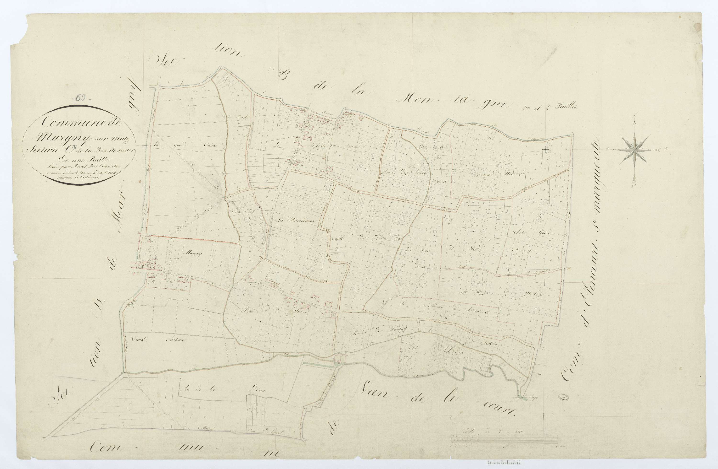 Margny-sur-Matz - Cadastre napoléonien, section C, feuille unique
