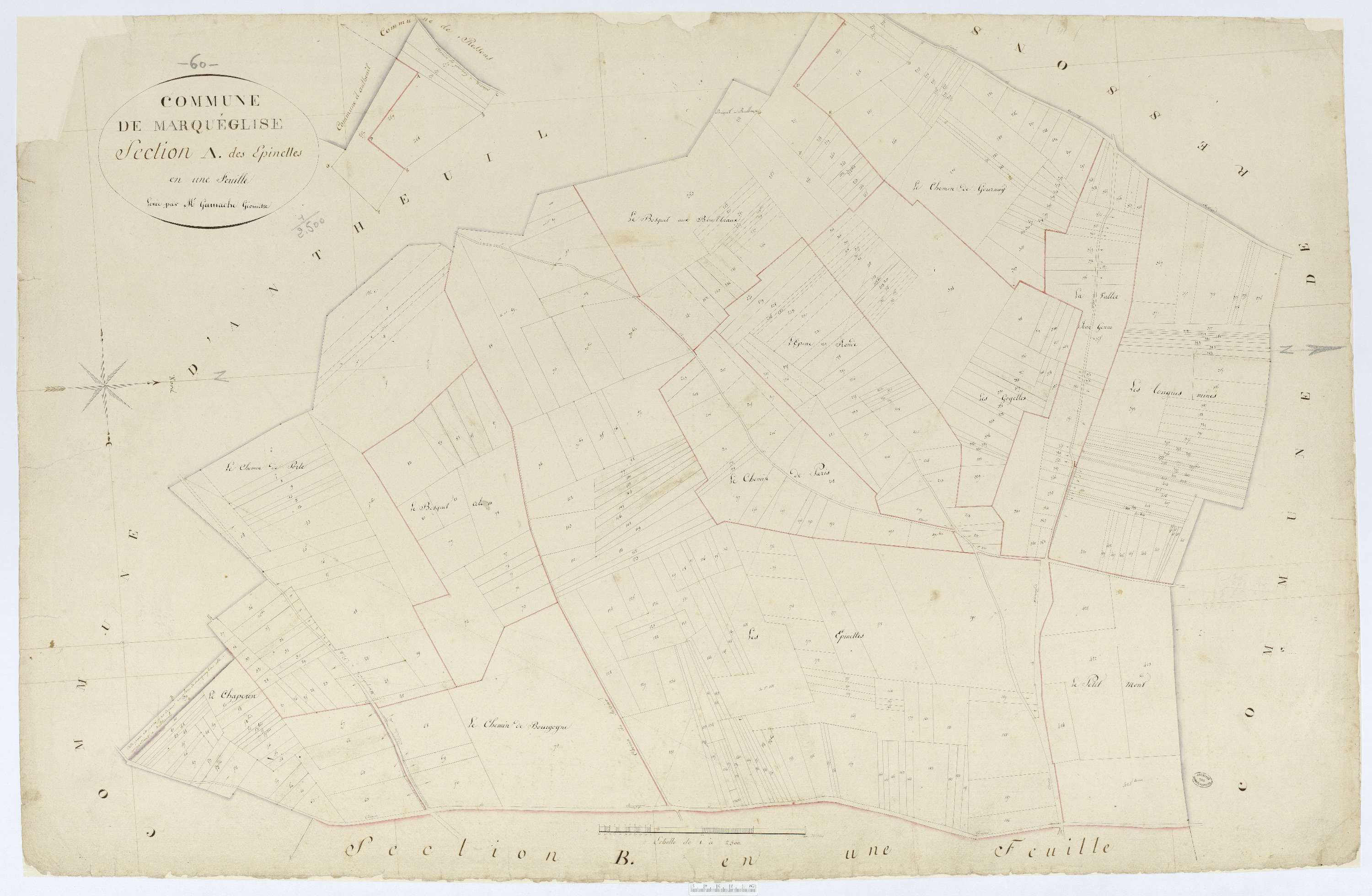 Marquéglise - Cadastre napoléonien, section A, feuille unique