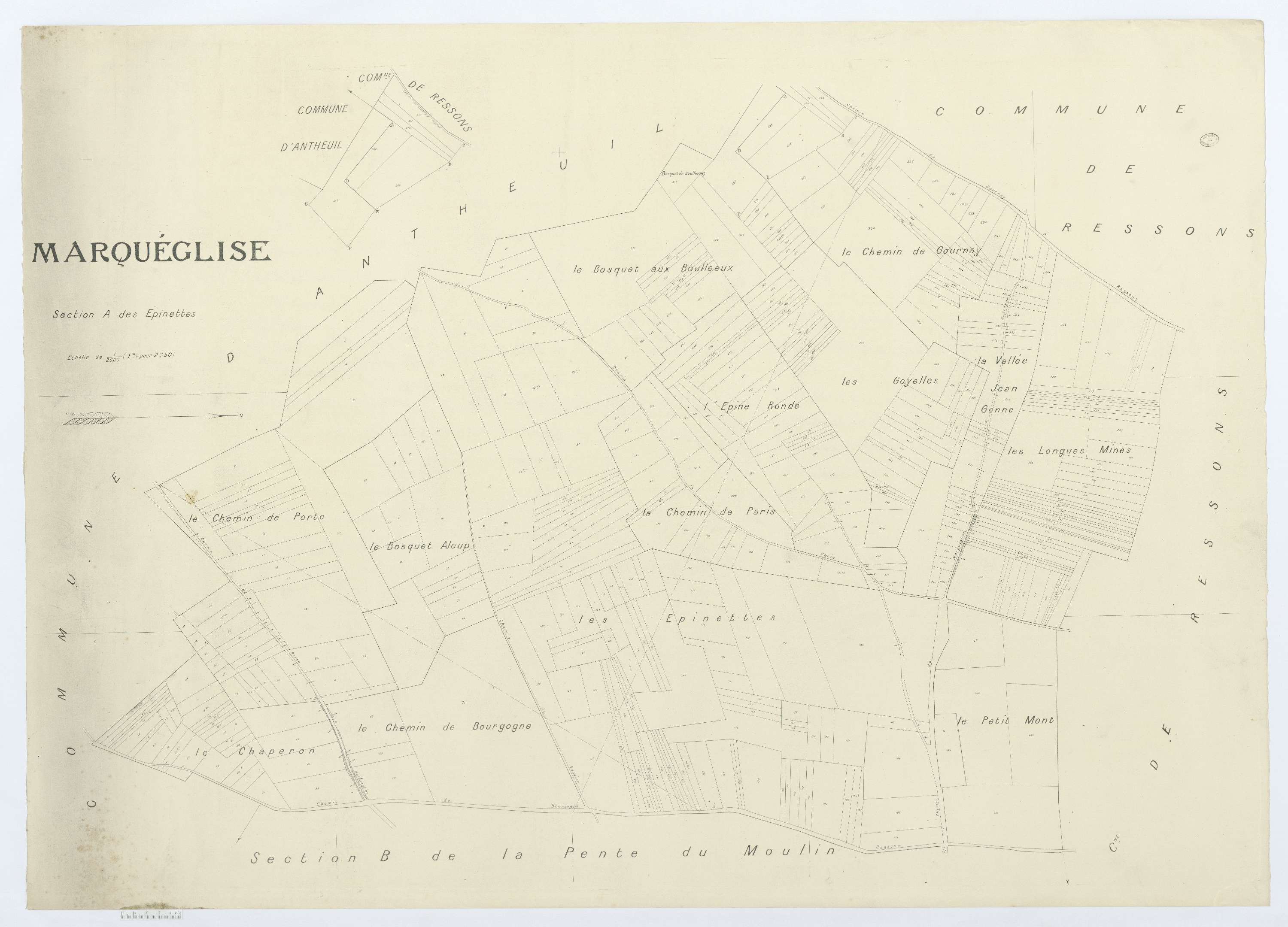 Marquéglise - Cadastre napoléonien (copie), section A, feuille unique