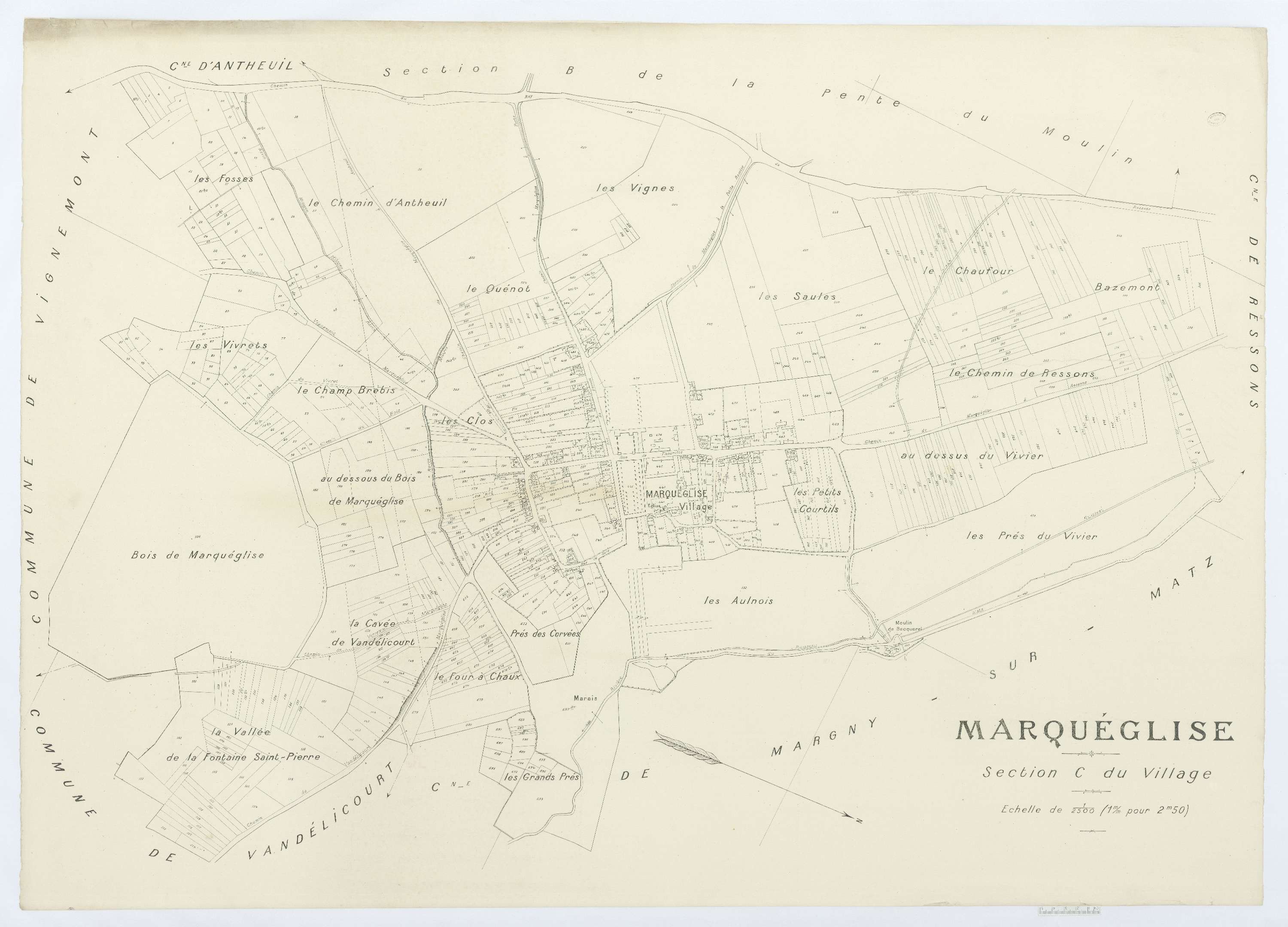 Marquéglise - Cadastre napoléonien (copie), section C, feuille unique