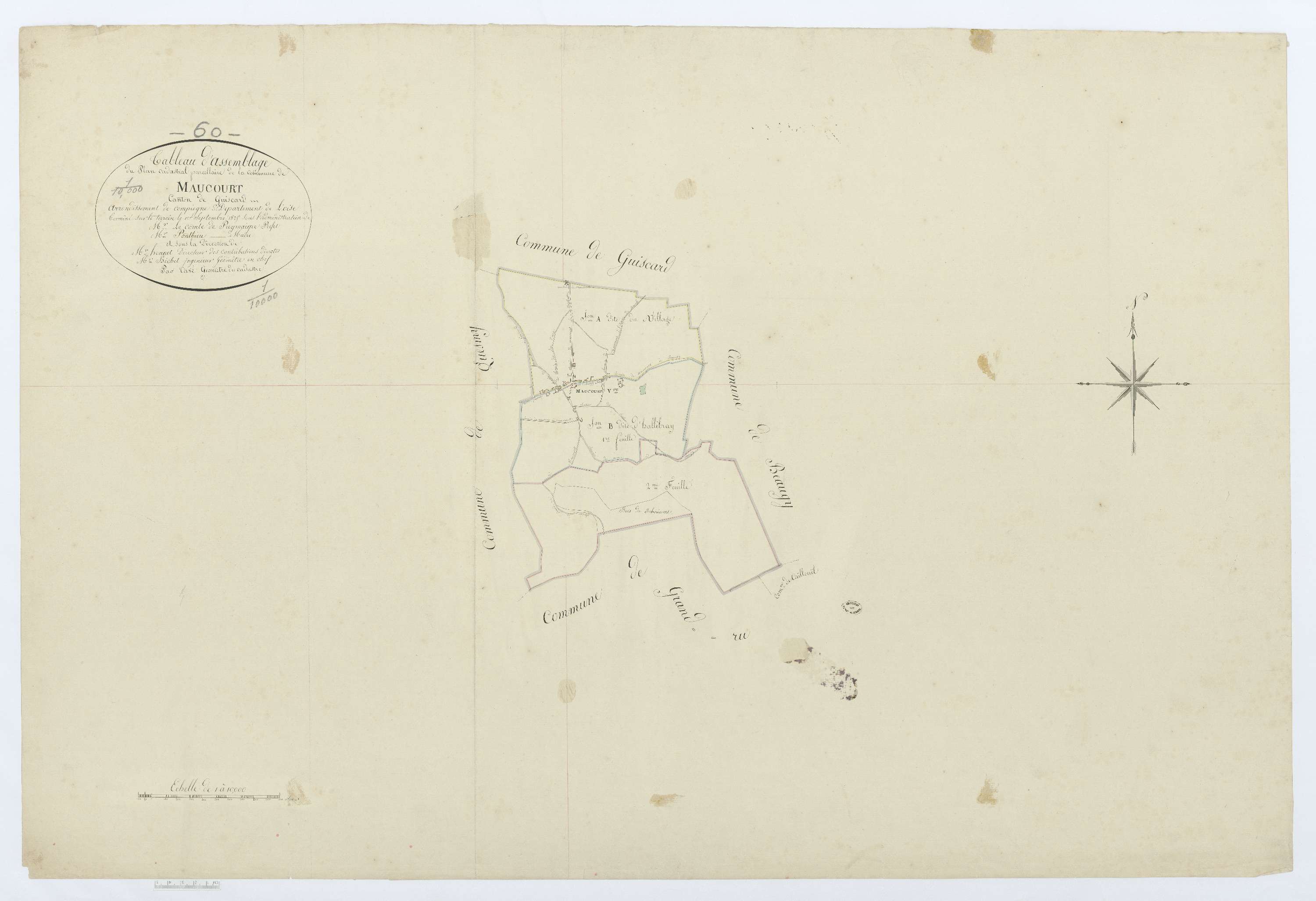 Maucourt - Cadastre napoléonien, tableau d'assemblage