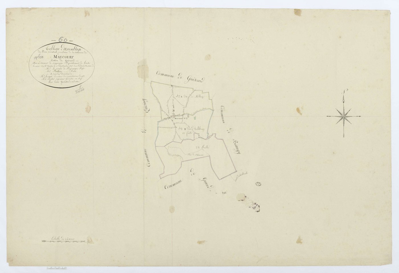 Maucourt - Cadastre napoléonien, tableau d'assemblage