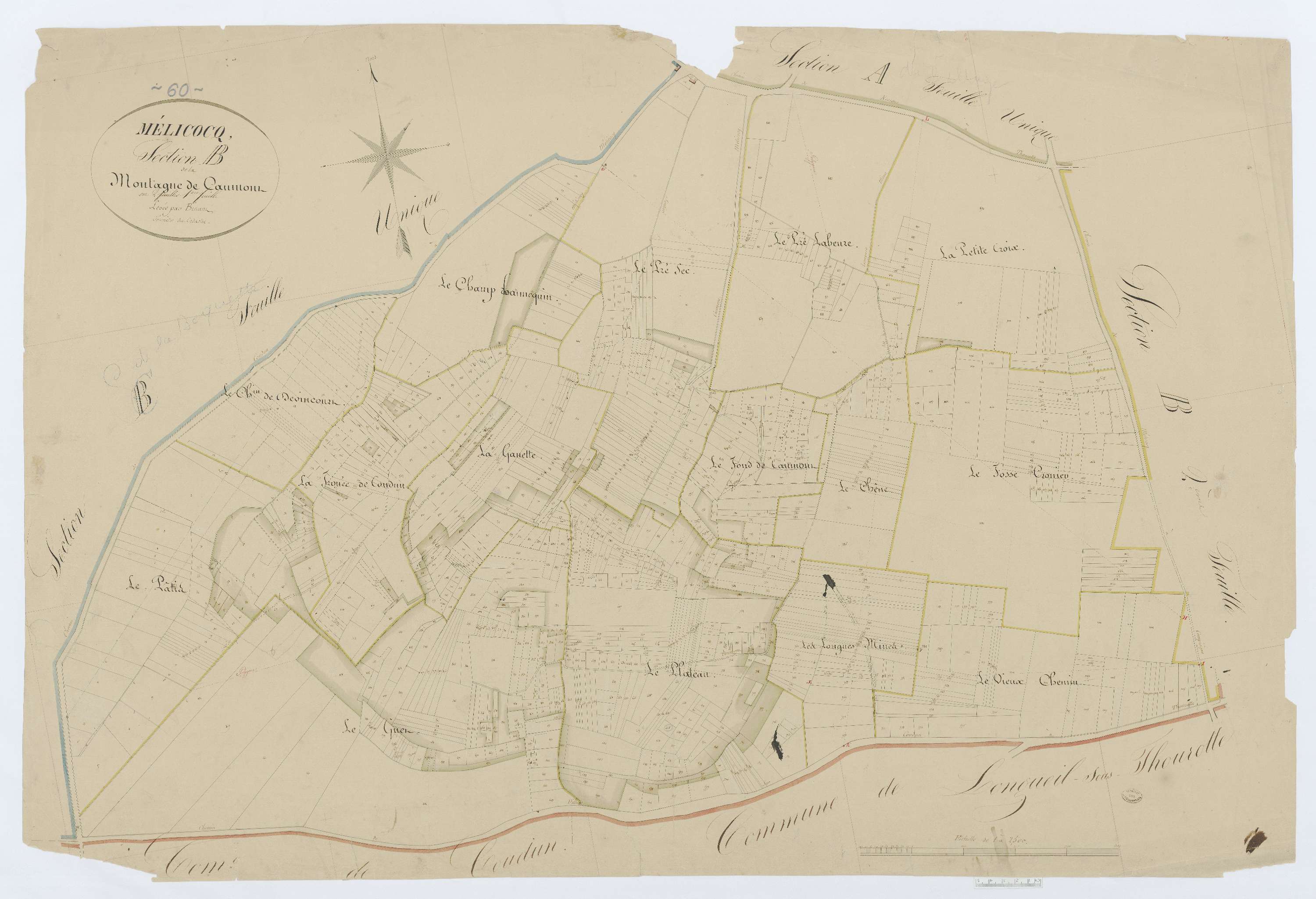 Mélicocq - Cadastre napoléonien, section B1