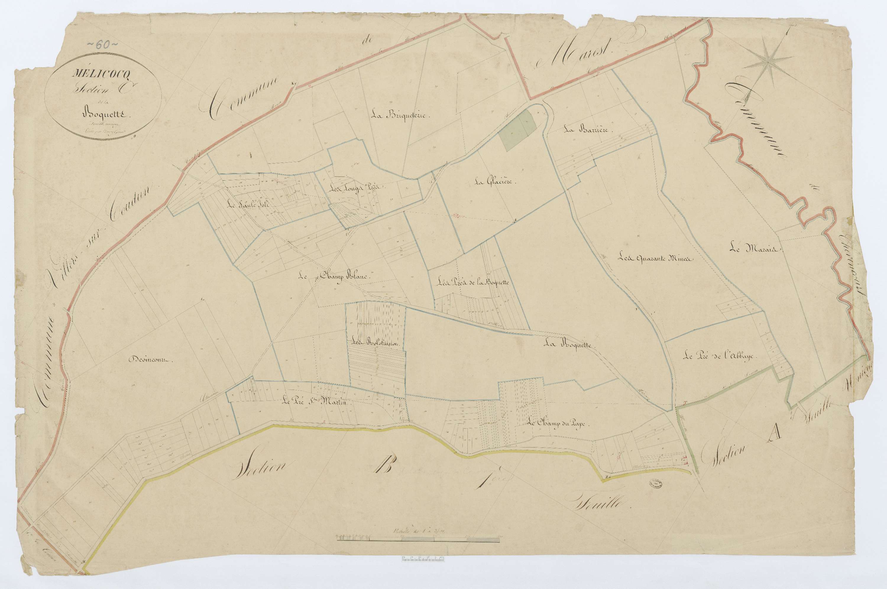 Mélicocq - Cadastre napoléonien, section C, feuille unique
