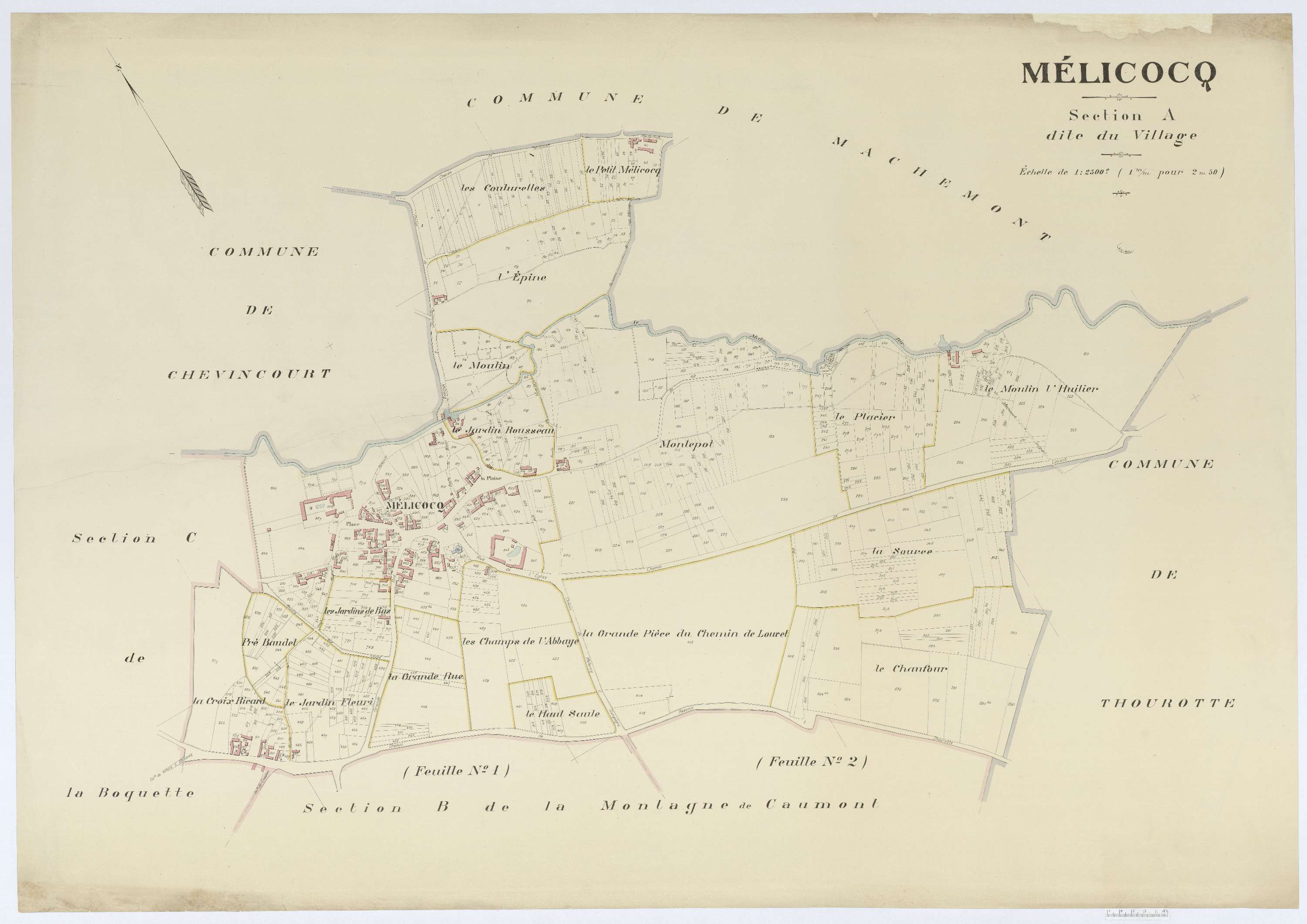 Mélicocq - Cadastre napoléonien (copie), section A, feuille unique
