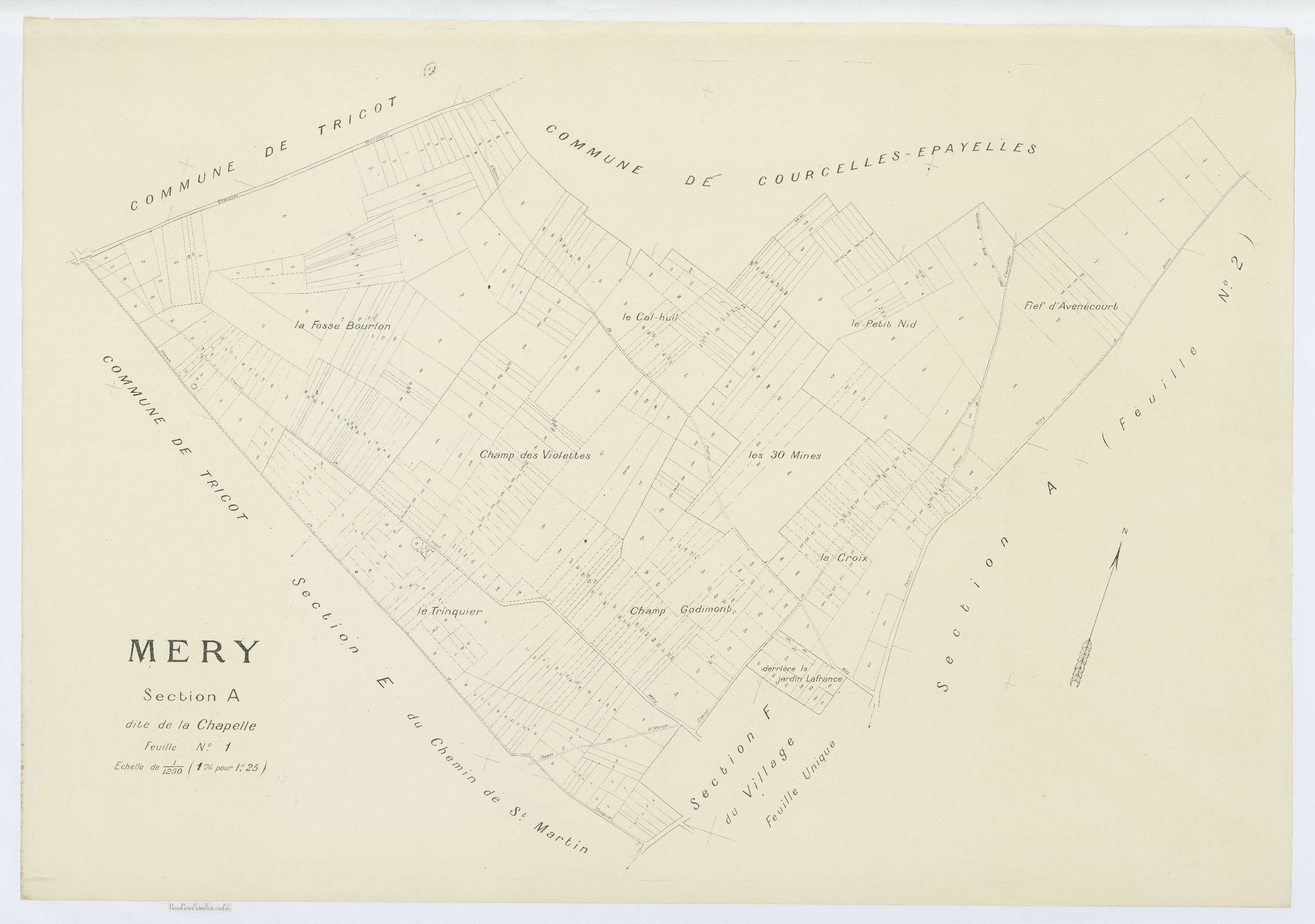 Méry-la-Bataille - Cadastre napoléonien (copie), section A1
