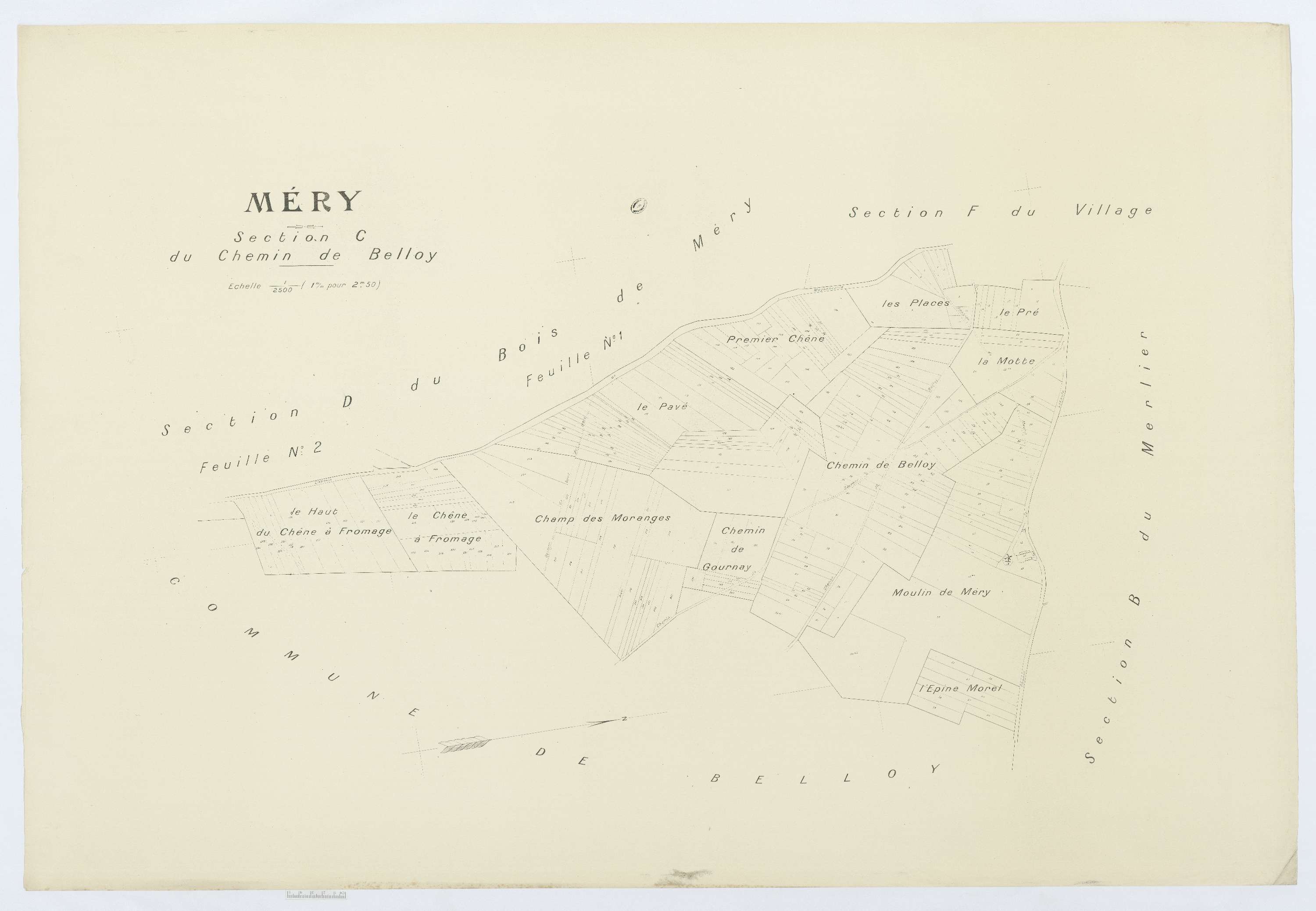 Méry-la-Bataille - Cadastre napoléonien (copie), section C, feuille unique