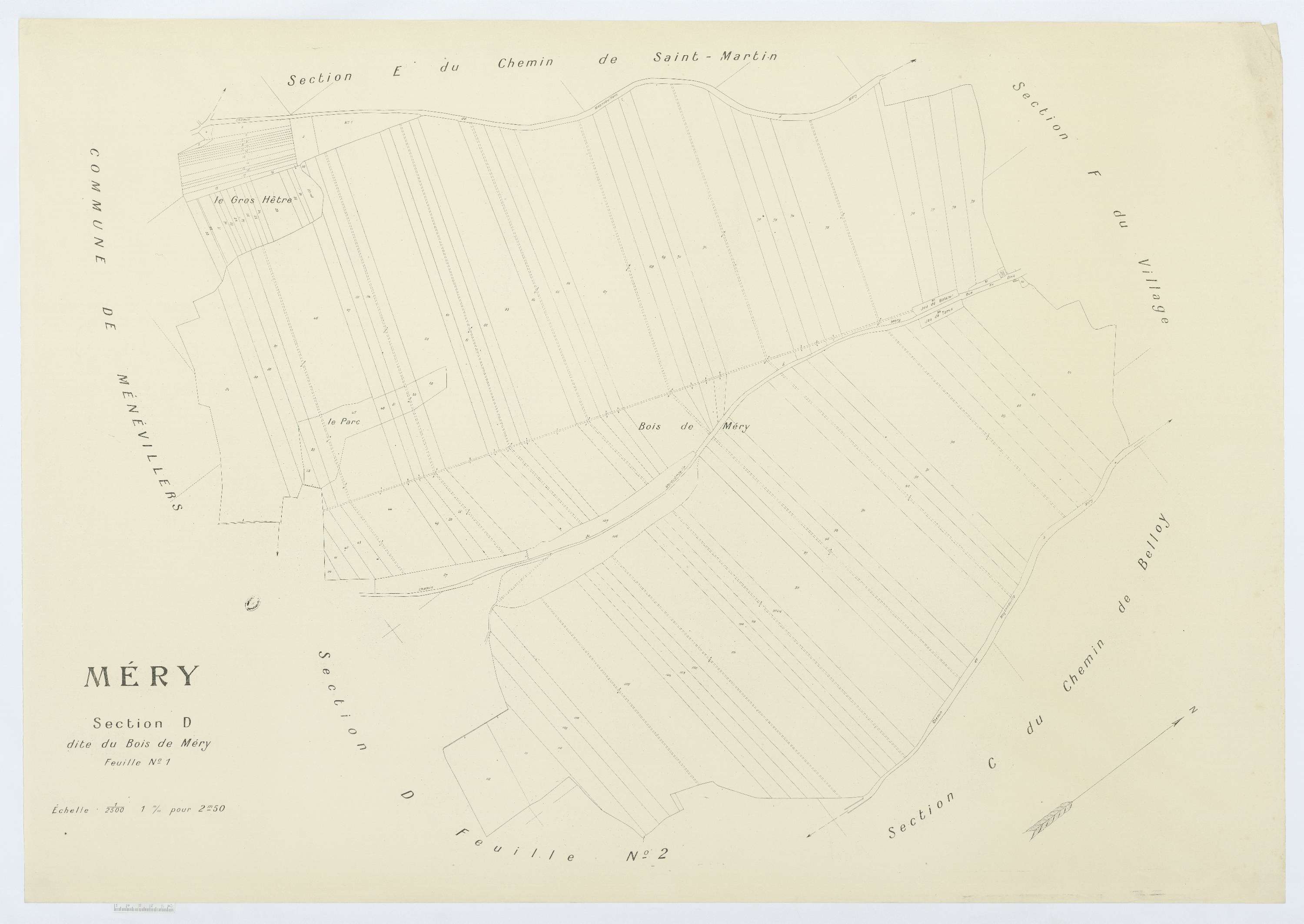 Méry-la-Bataille - Cadastre napoléonien (copie), section D1