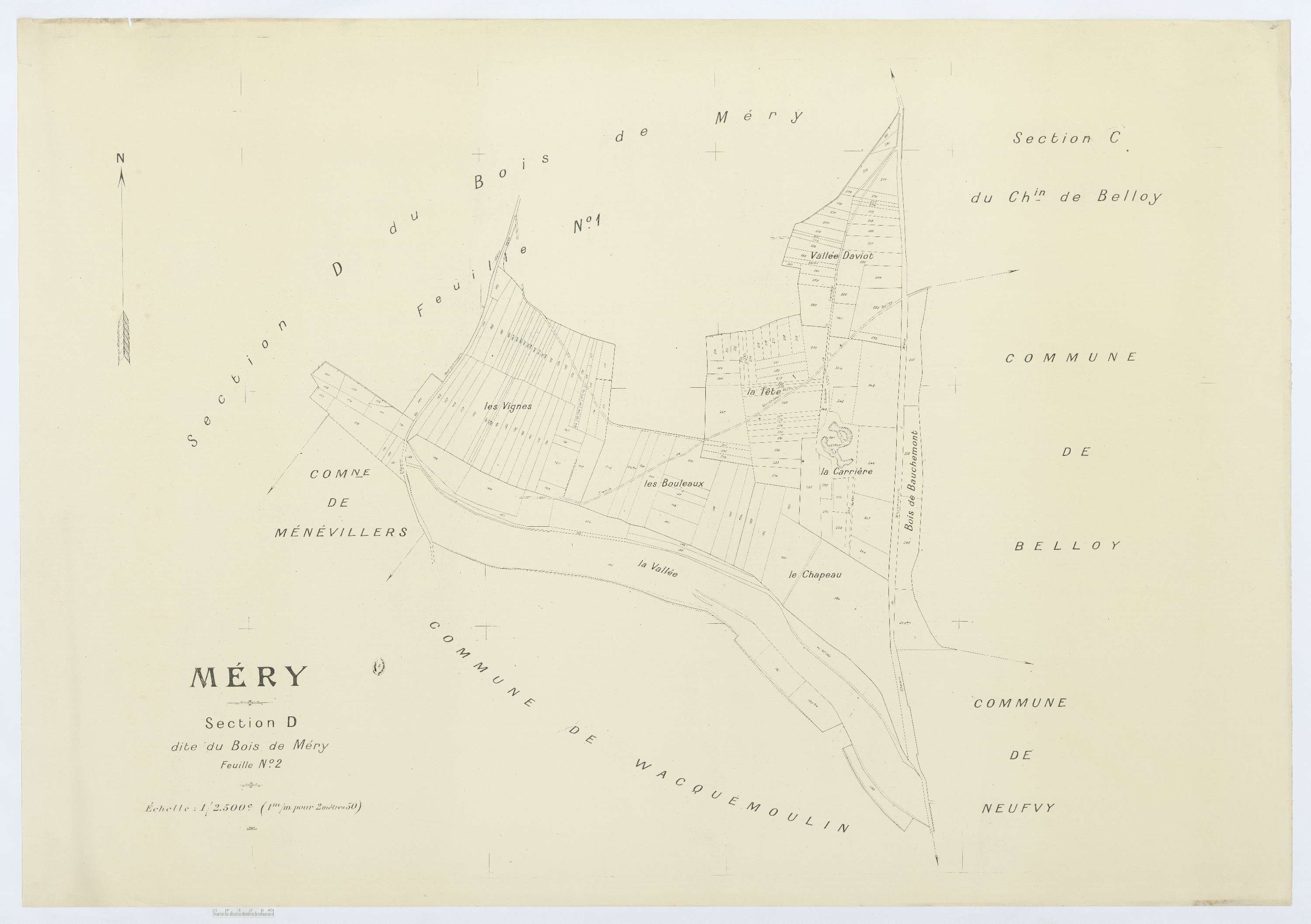 Méry-la-Bataille - Cadastre napoléonien (copie), section D2