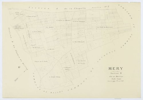 Méry-la-Bataille - Cadastre napoléonien (copie), section B, feuille unique