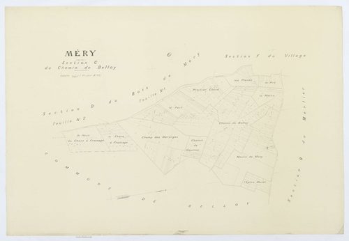 Méry-la-Bataille - Cadastre napoléonien (copie), section C, feuille unique