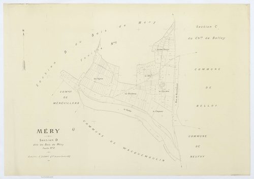 Méry-la-Bataille - Cadastre napoléonien (copie), section D2