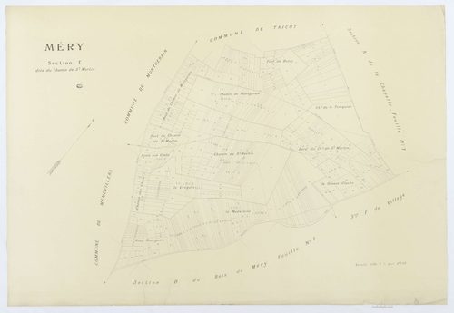 Méry-la-Bataille - Cadastre napoléonien (copie), section E, feuille unique