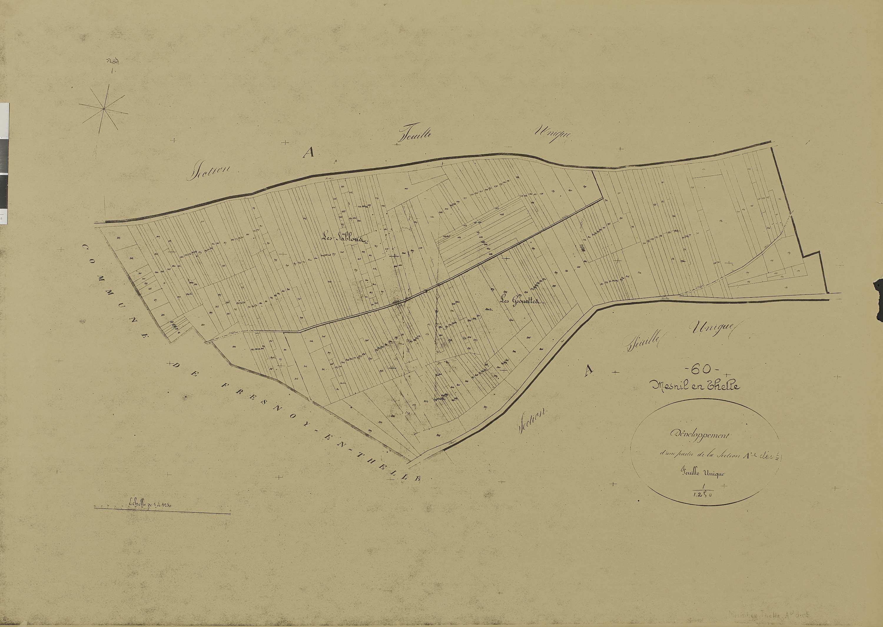 Le Mesnil-en-Thelle - Cadastre napoléonien (copie), section A, développement, feuille unique