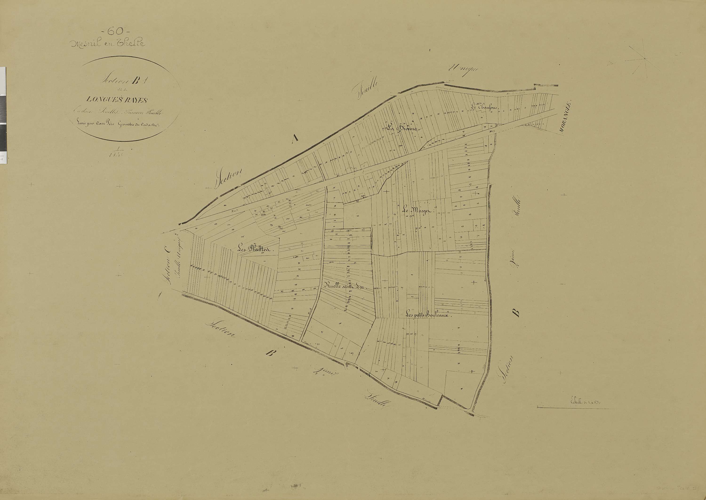 Le Mesnil-en-Thelle - Cadastre napoléonien (copie), section B, feuille 1