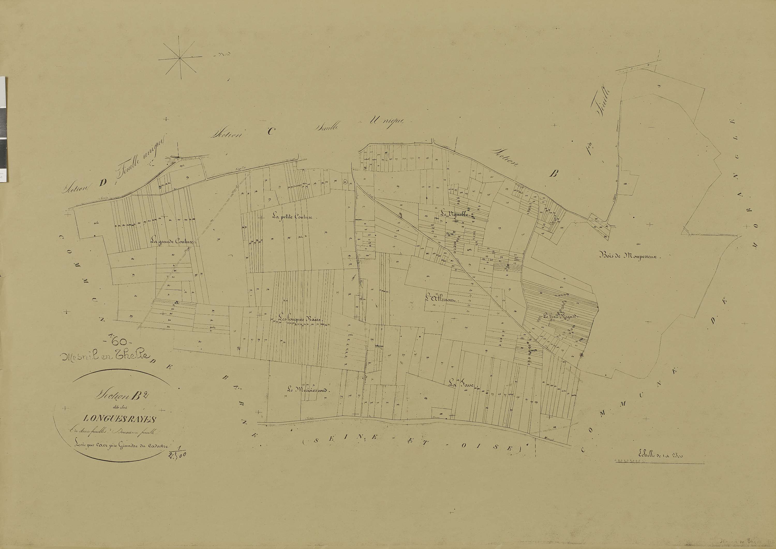 Le Mesnil-en-Thelle - Cadastre napoléonien (copie), section B, feuille 2