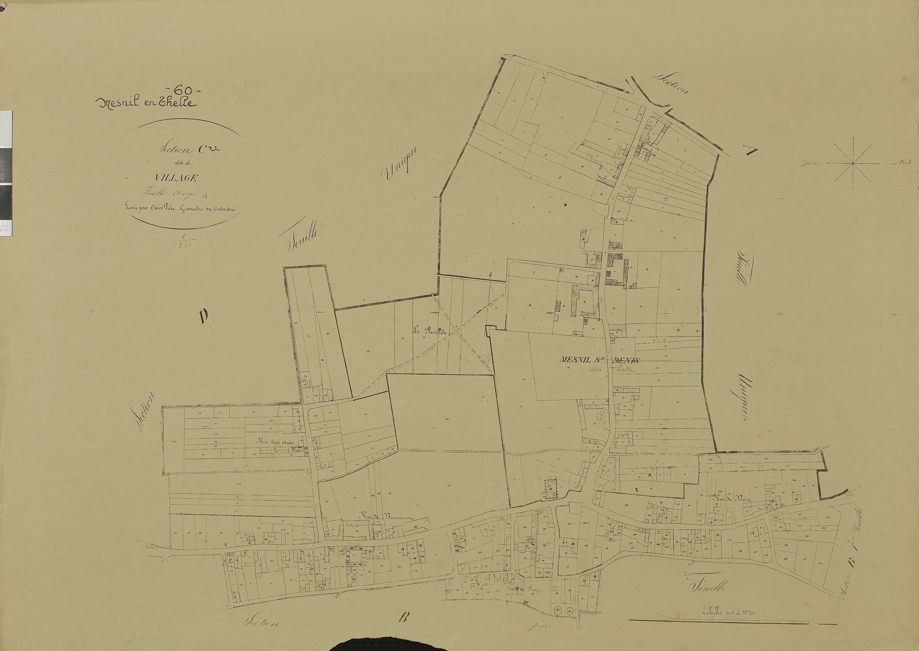 Le Mesnil-en-Thelle - Cadastre napoléonien (copie), section C, feuille unique