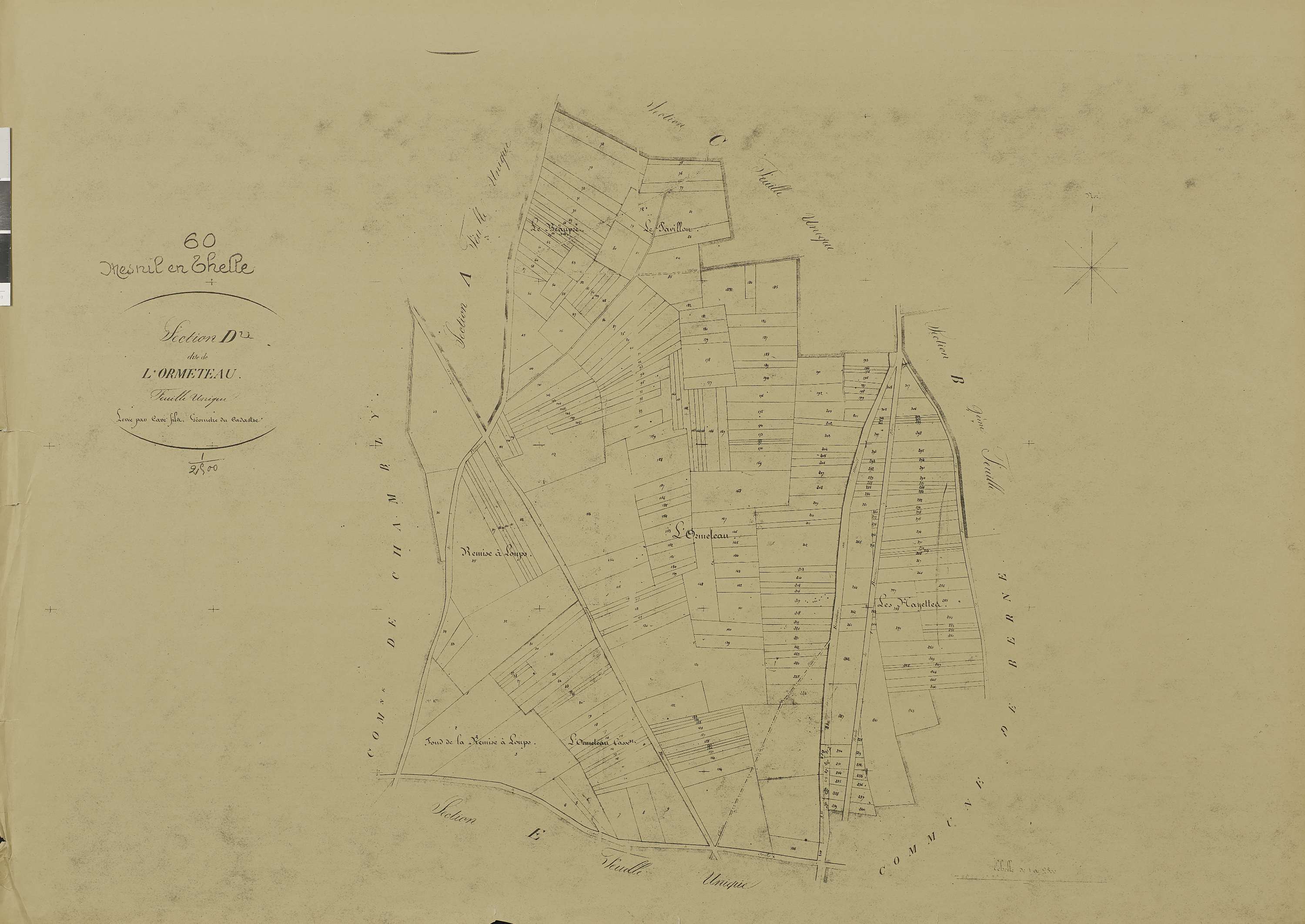 Le Mesnil-en-Thelle - Cadastre napoléonien (copie), section D, feuille unique