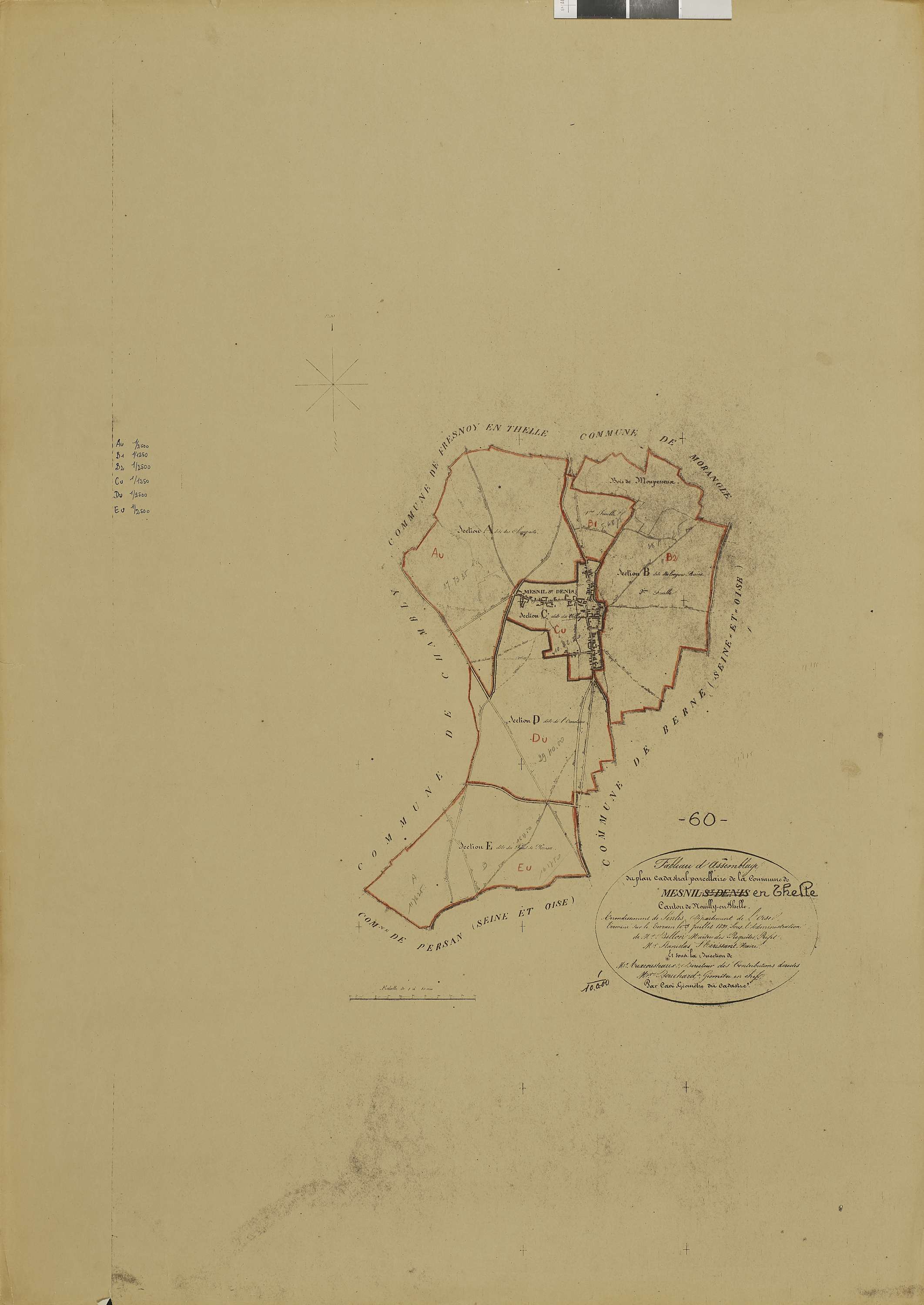 Le Mesnil-en-Thelle - Cadastre napoléonien (copie), tableau d'assemblage