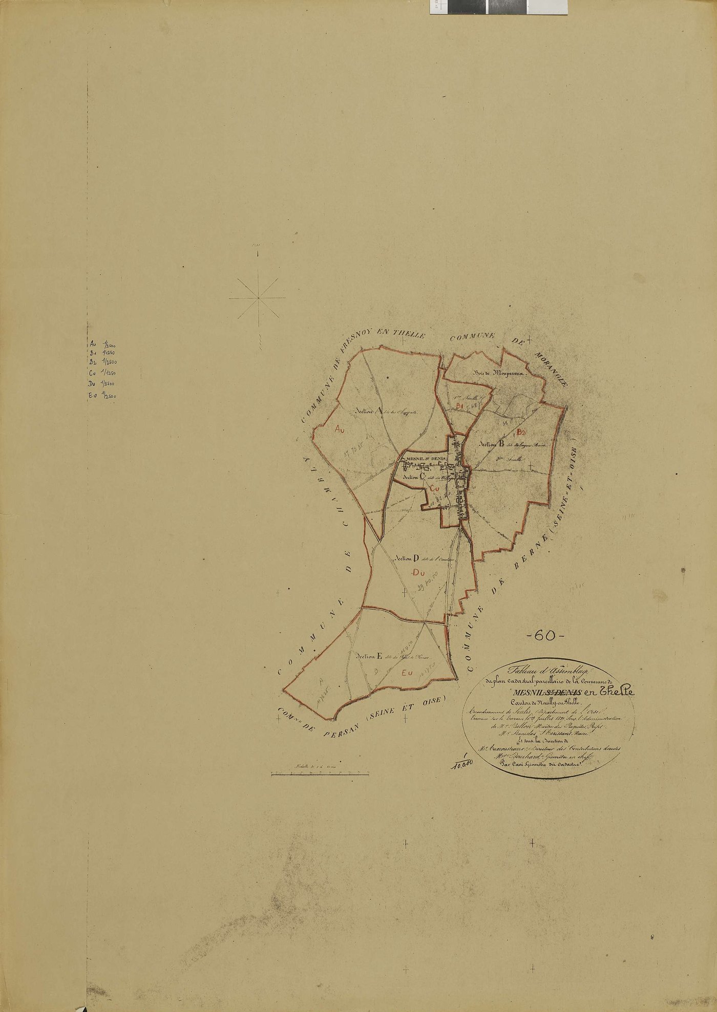 Le Mesnil-en-Thelle - Cadastre napoléonien (copie), tableau d'assemblage