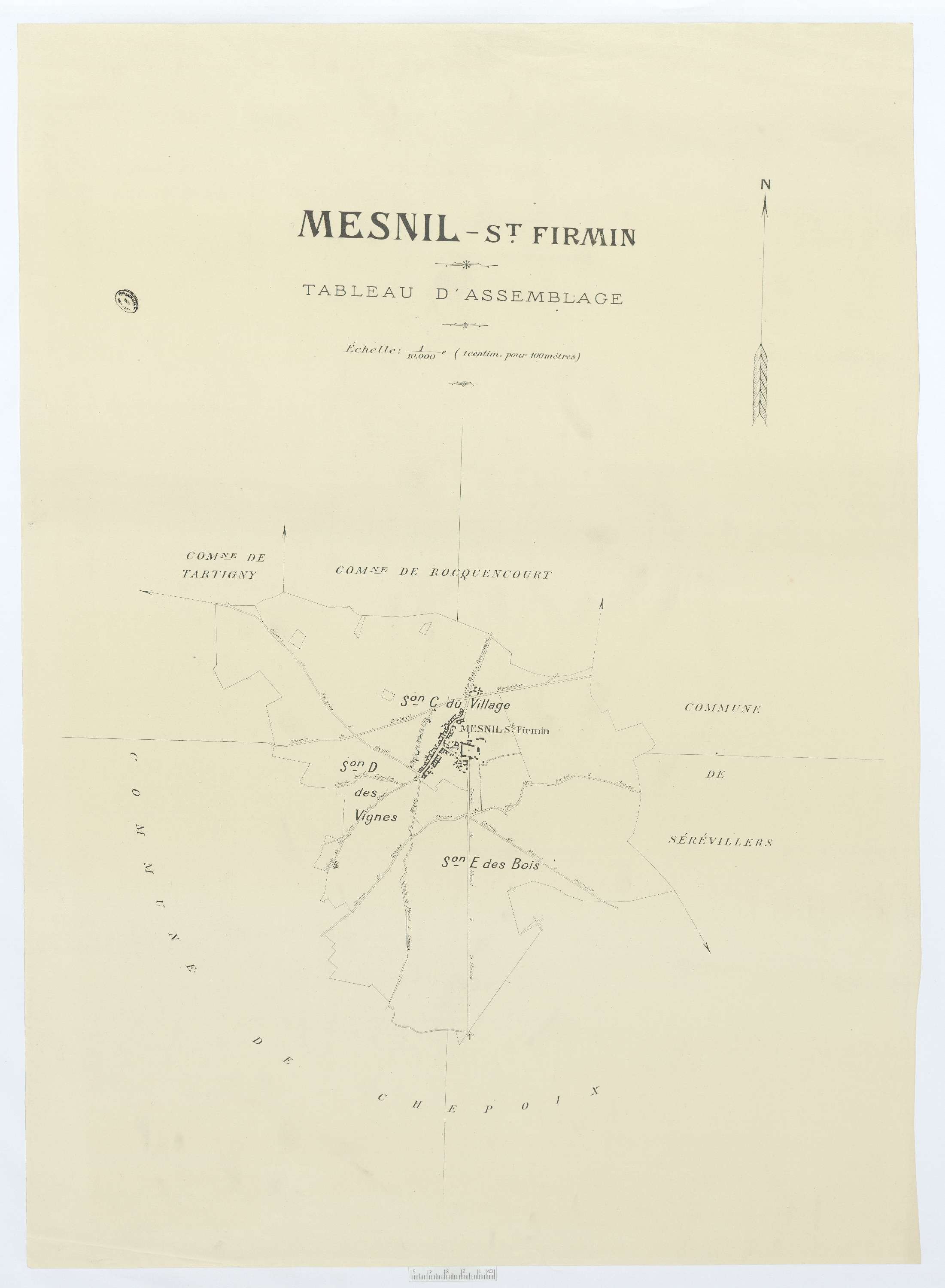 Le Mesnil-Saint-Firmin - Cadastre napoléonien (copie), tableau d'assemblage