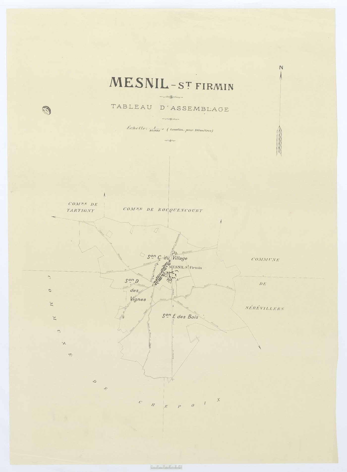 Le Mesnil-Saint-Firmin - Cadastre napoléonien (copie), tableau d'assemblage