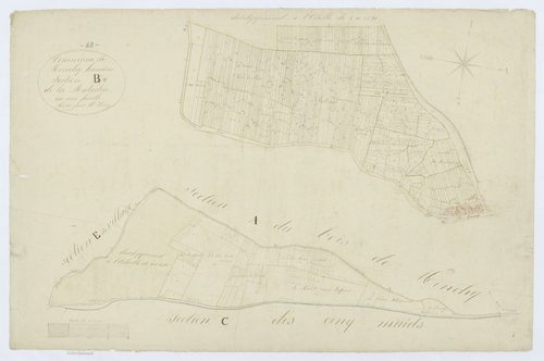 Monchy-Humières - Cadastre napoléonien, section B, feuille unique