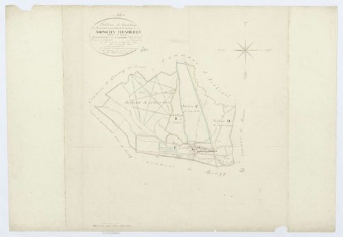 Monchy-Humières - Cadastre napoléonien, tableau d'assemblage