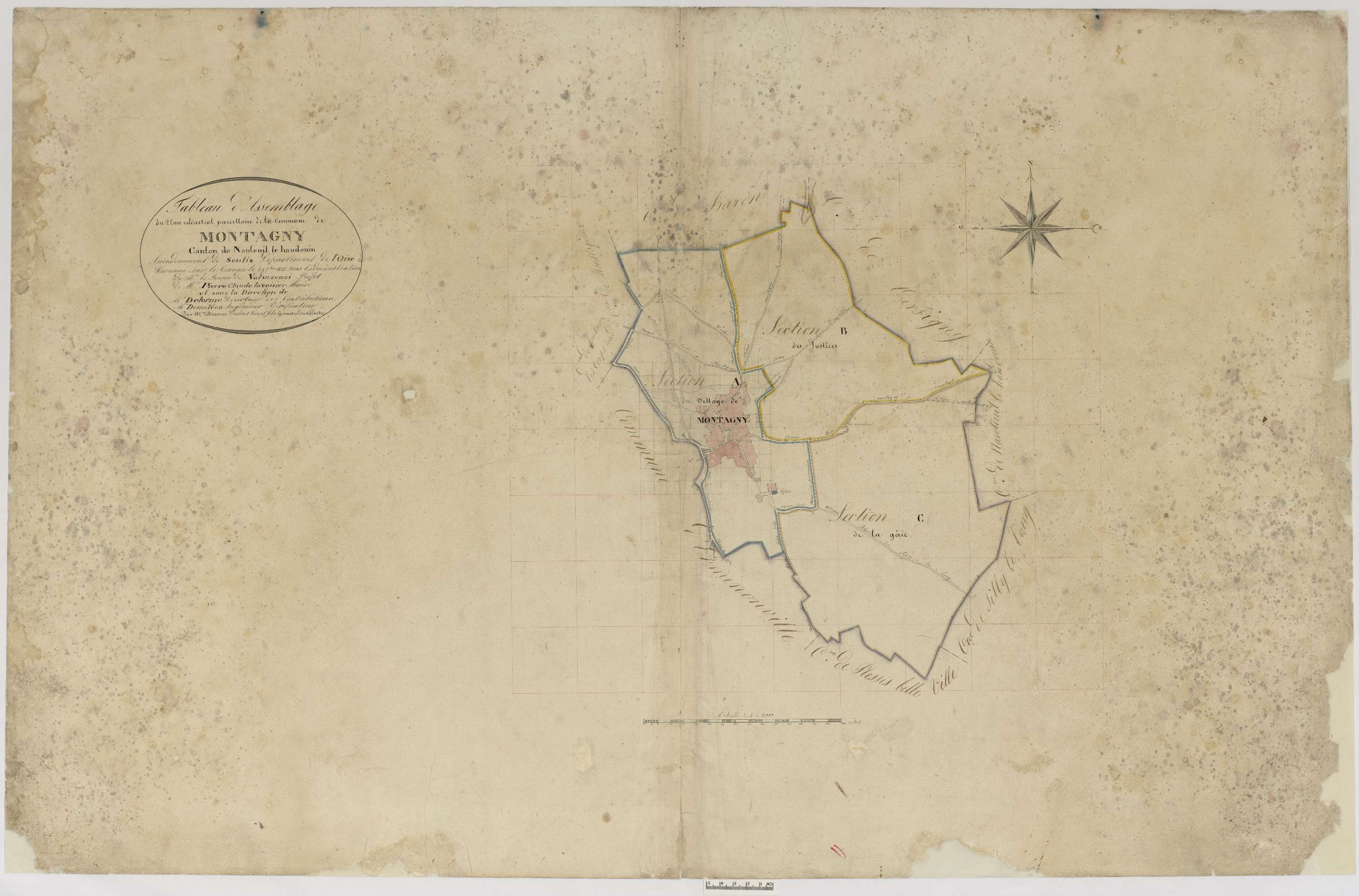 Montagny-Sainte-Félicité - Cadastre napoléonien, tableau d'assemblage