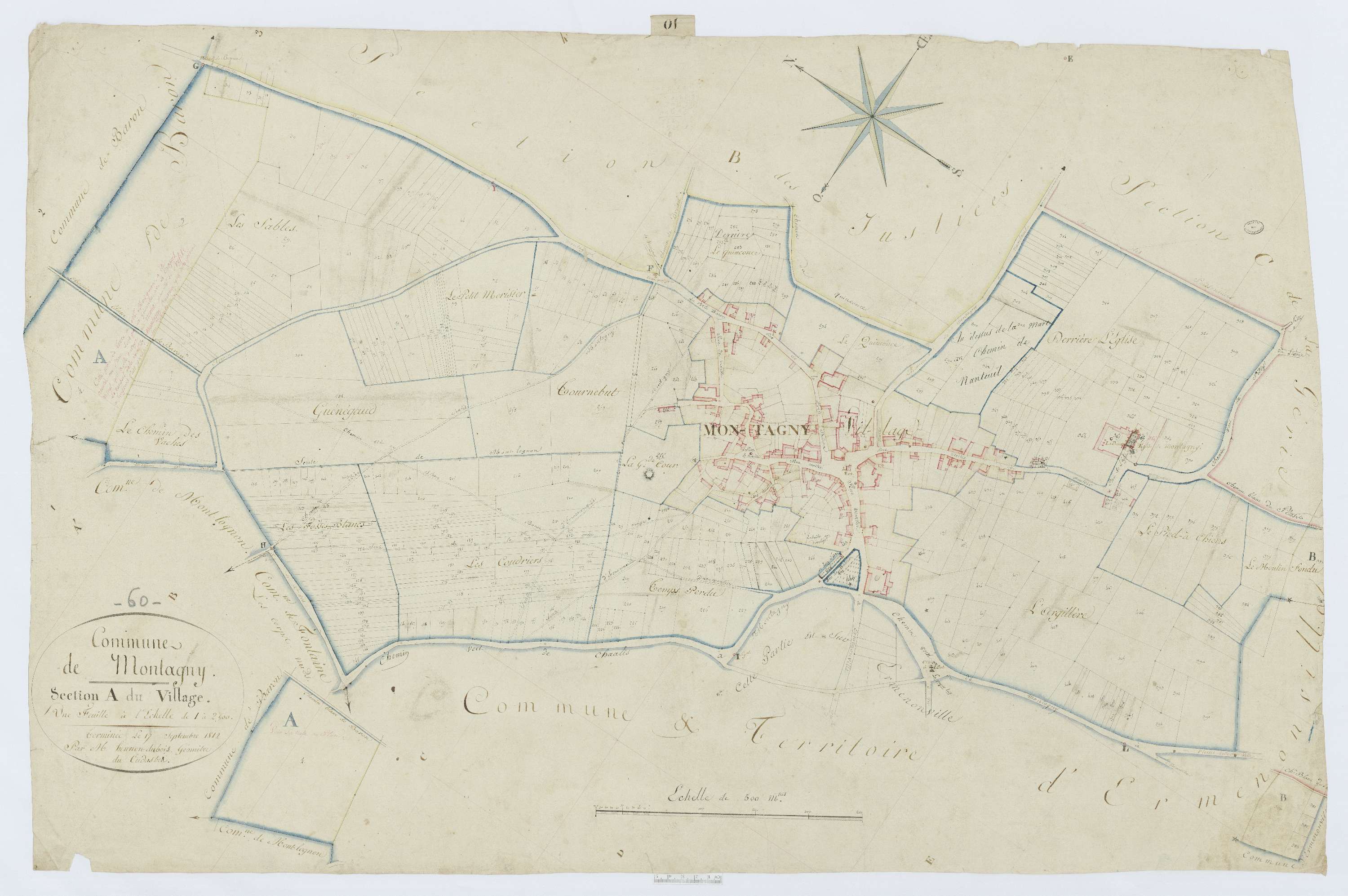Montagny-Sainte-Félicité - Cadastre napoléonien, section A, feuille unique