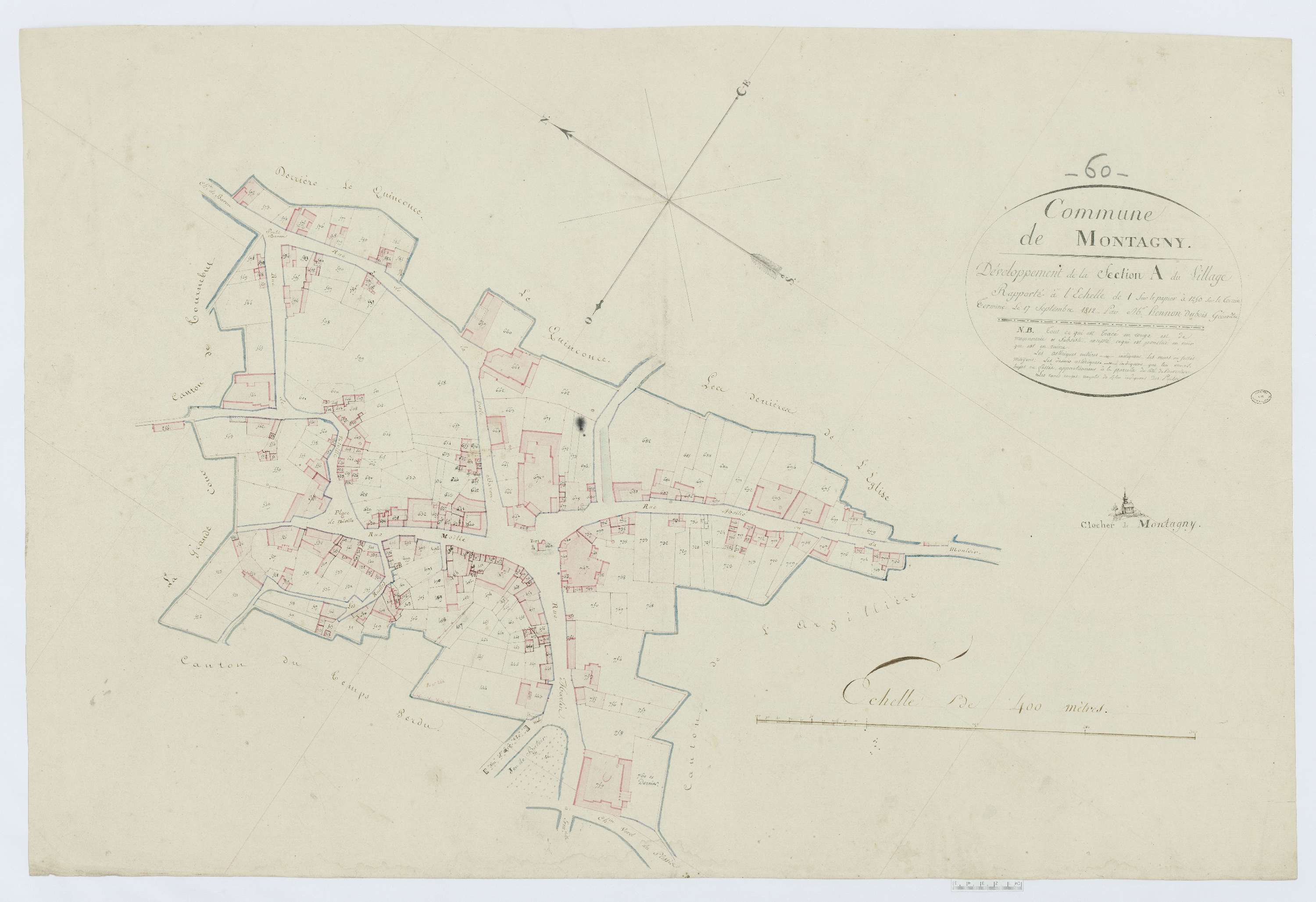 Montagny-Sainte-Félicité - Cadastre napoléonien, développement de la section A