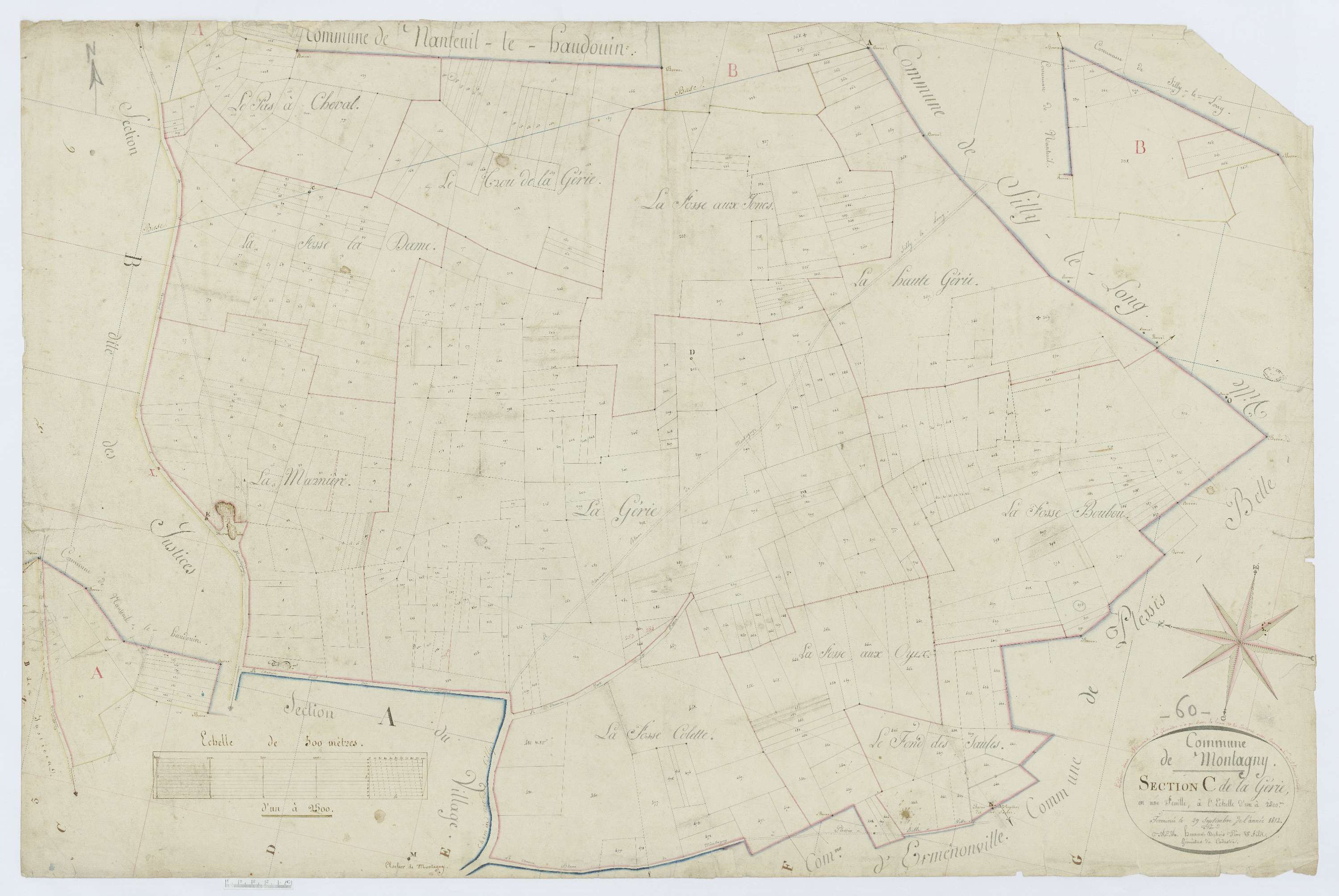 Montagny-Sainte-Félicité - Cadastre napoléonien, section C, feuille unique