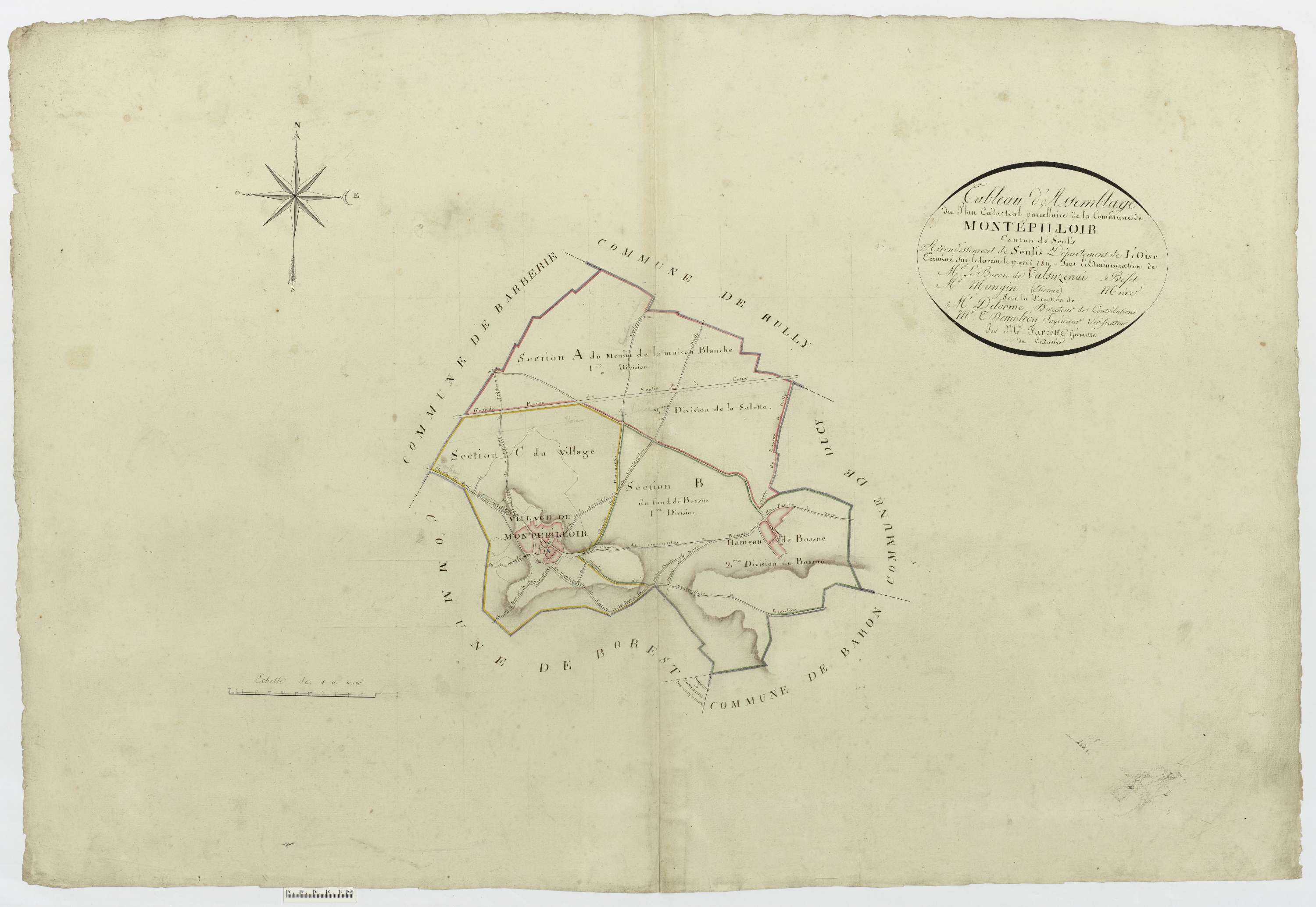 Montépilloy - Cadastre napoléonien, tableau d'assemblage