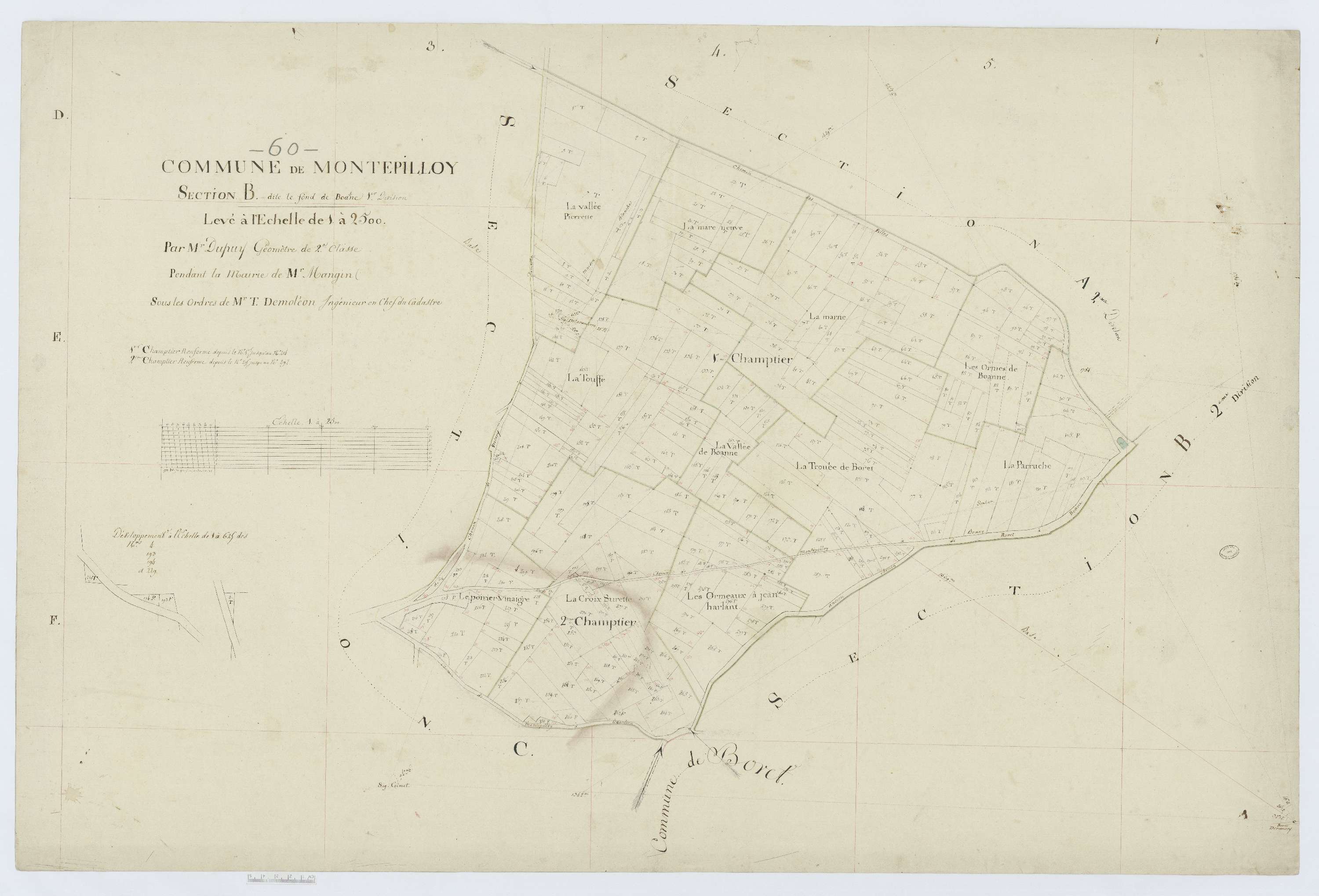 Montépilloy - Cadastre napoléonien, section B1
