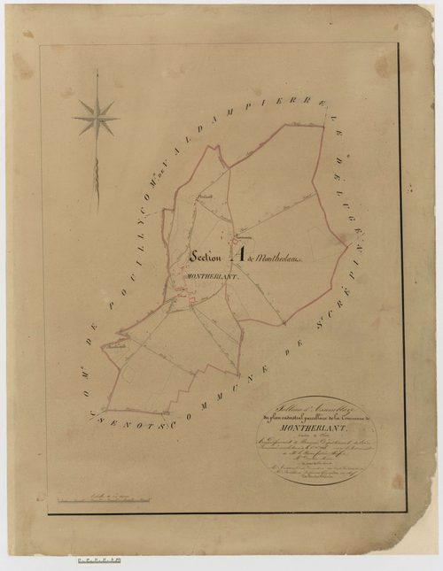 Montherlant - Cadastre napoléonien, tableau d'assemblage