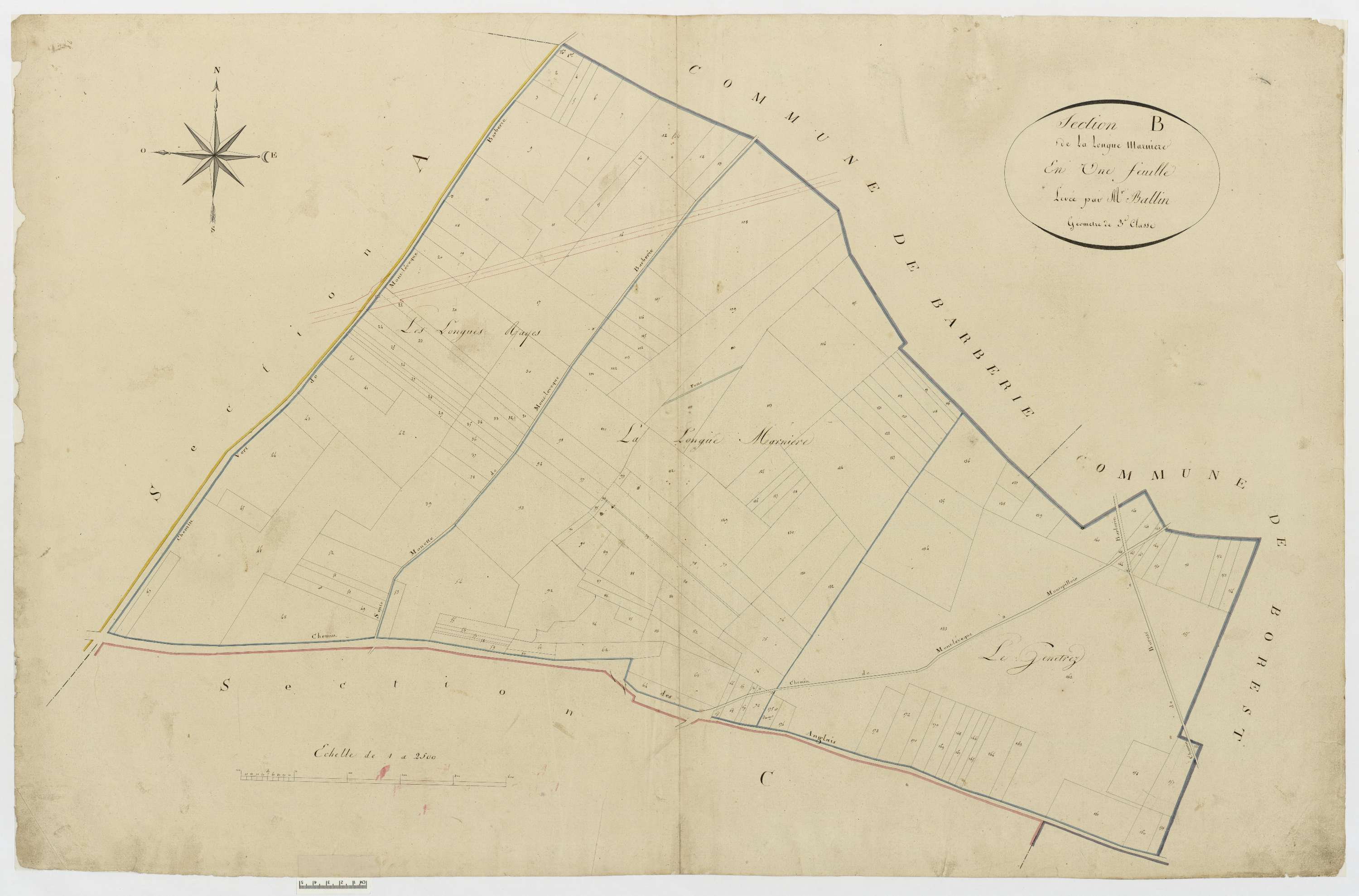 Mont-l'Évêque - Cadastre napoléonien, section B1