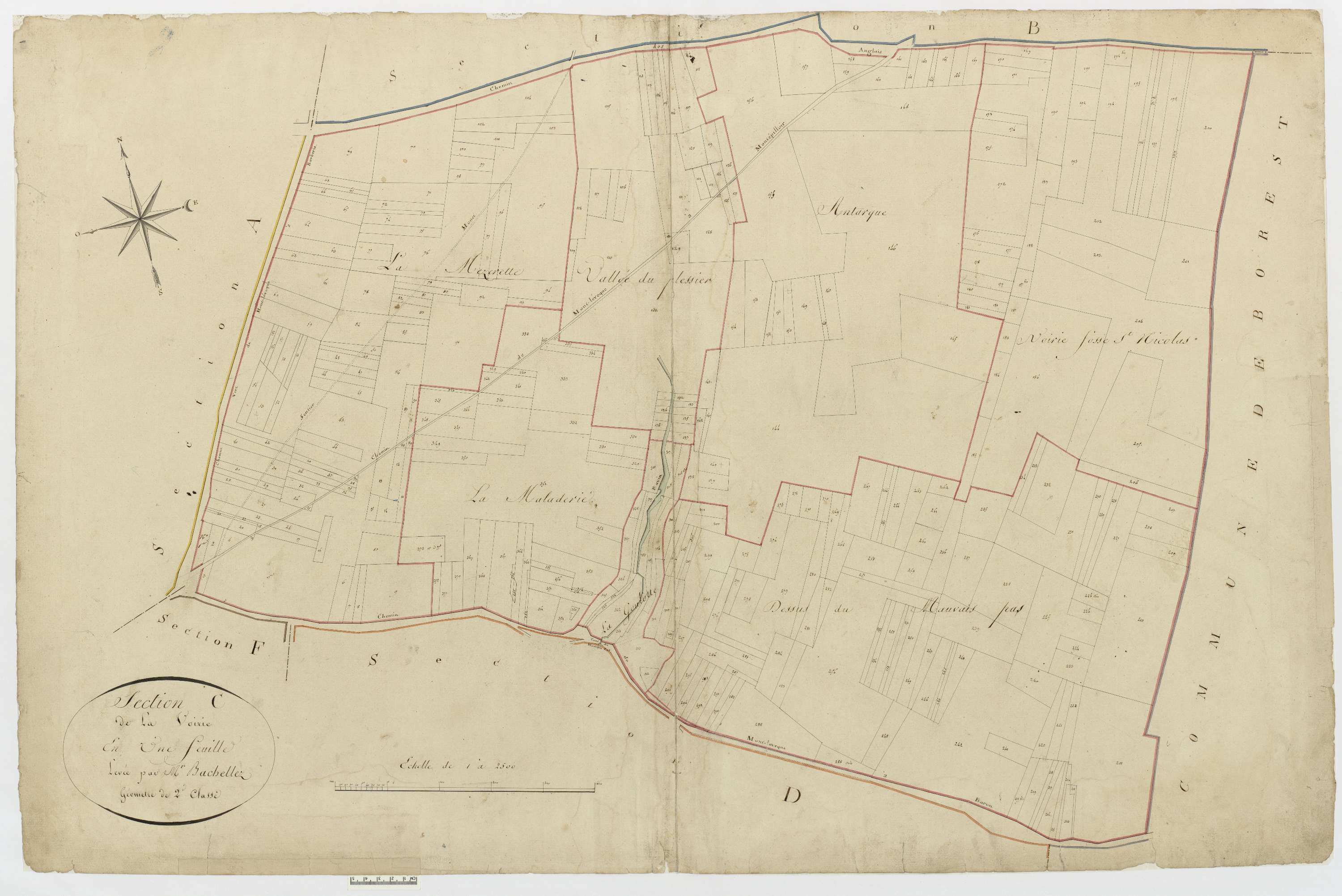 Mont-l'Évêque - Cadastre napoléonien, section C1