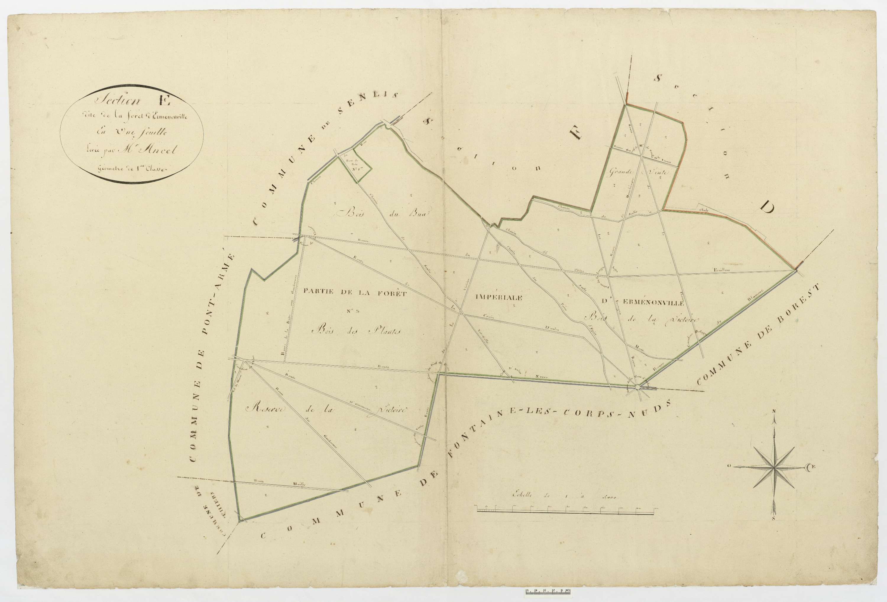 Mont-l'Évêque - Cadastre napoléonien, section E1
