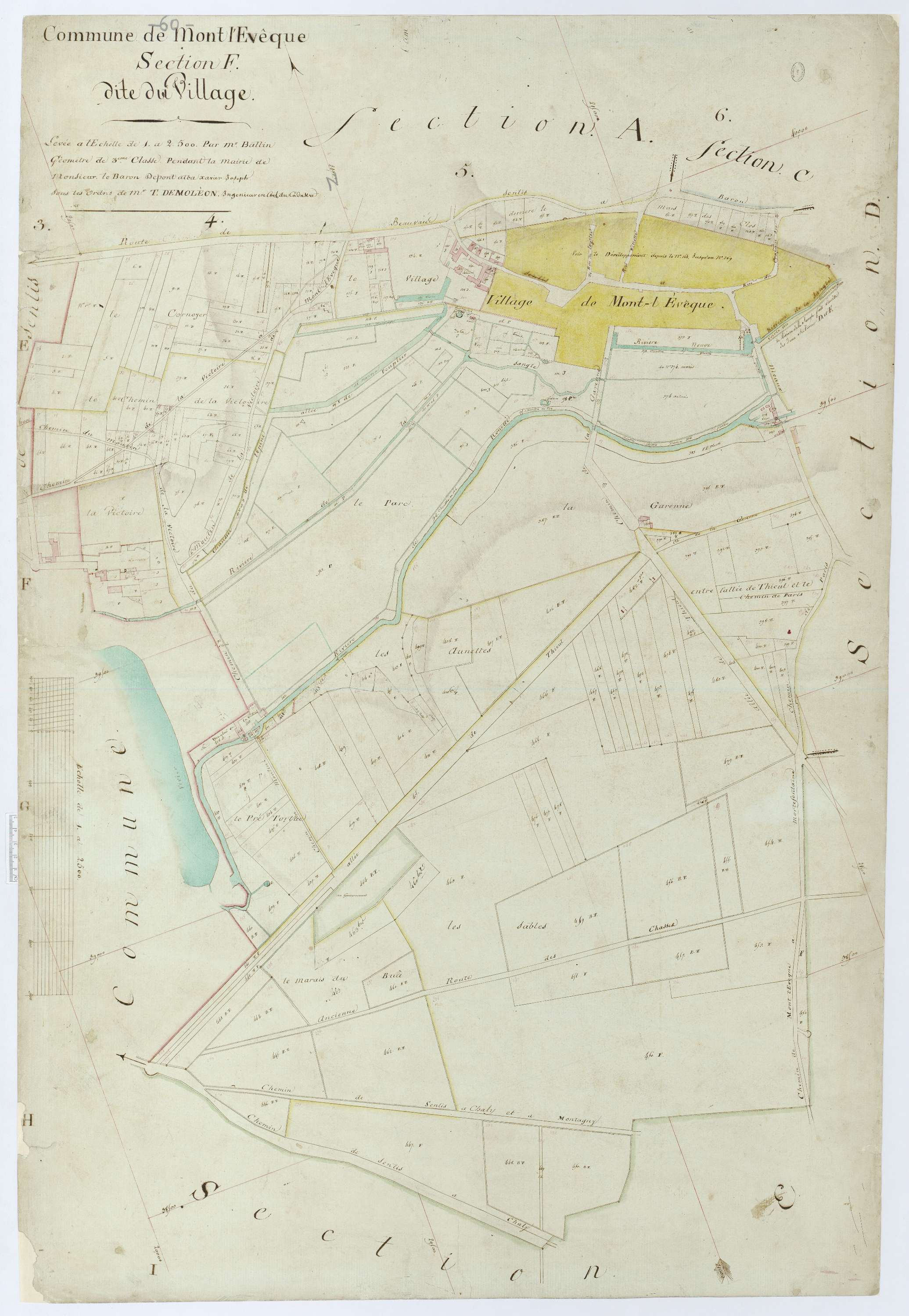 Mont-l'Évêque - Cadastre napoléonien, développement de la section F