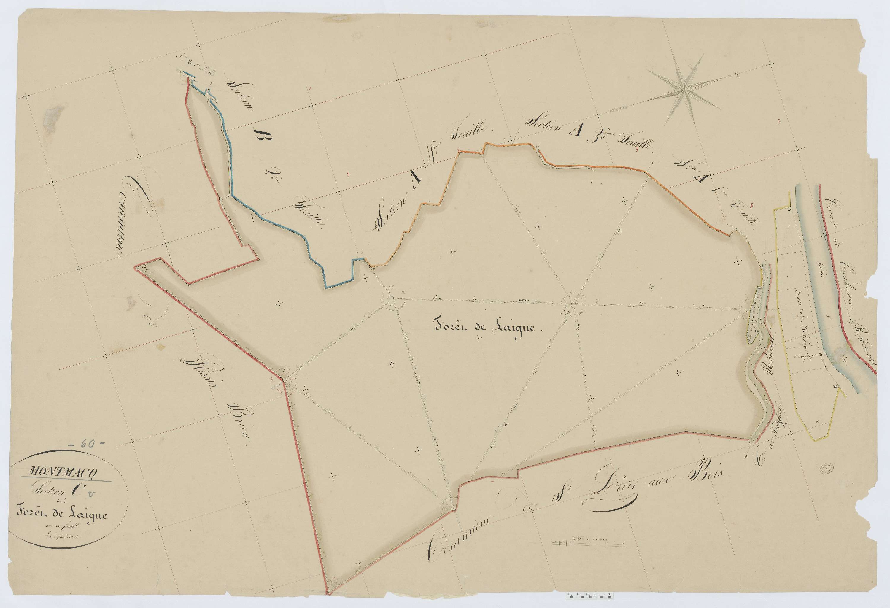 Montmacq - Cadastre napoléonien, section C, feuille unique